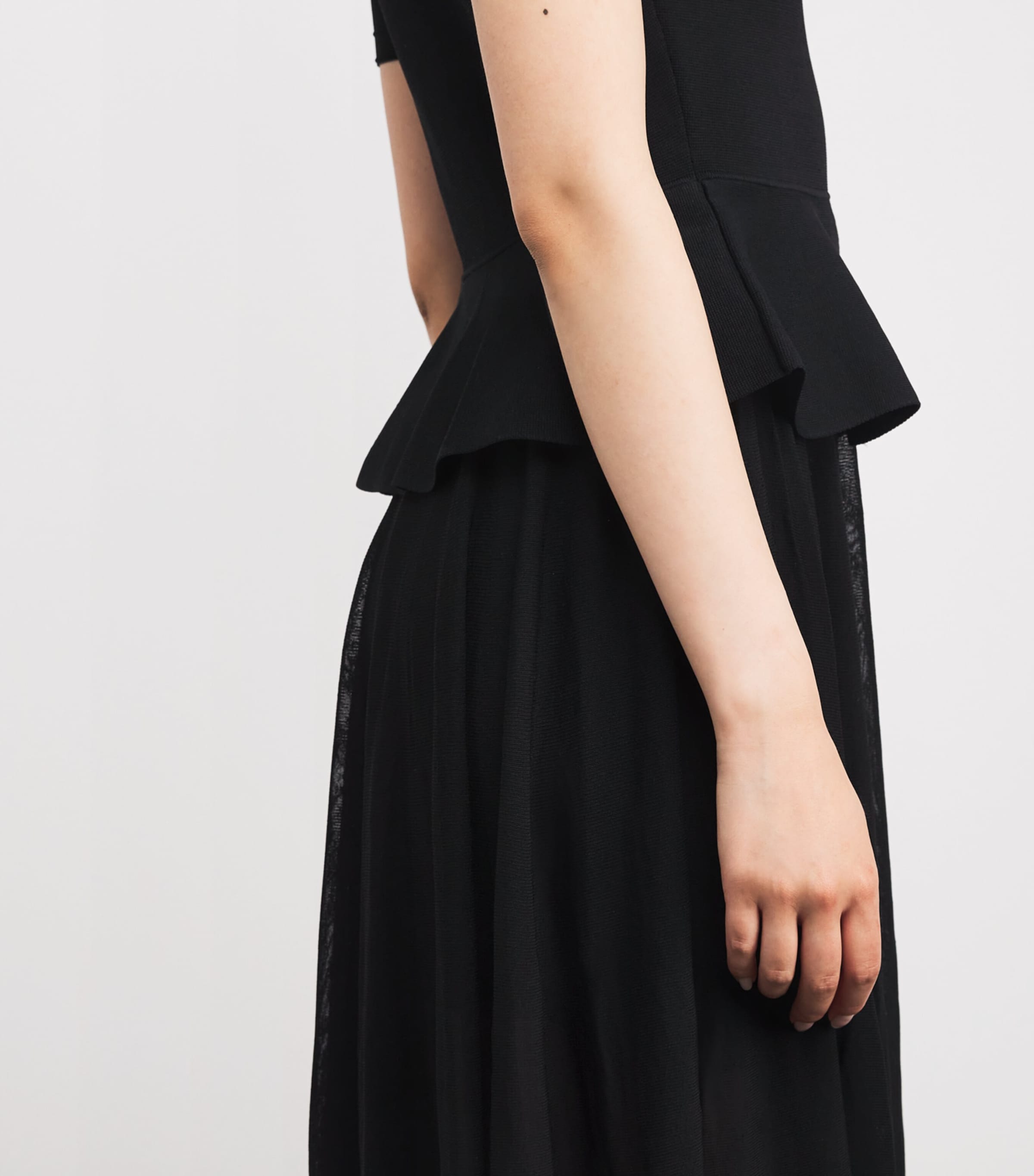 Knitted Peplum Maxi Dress BLACK Image 6