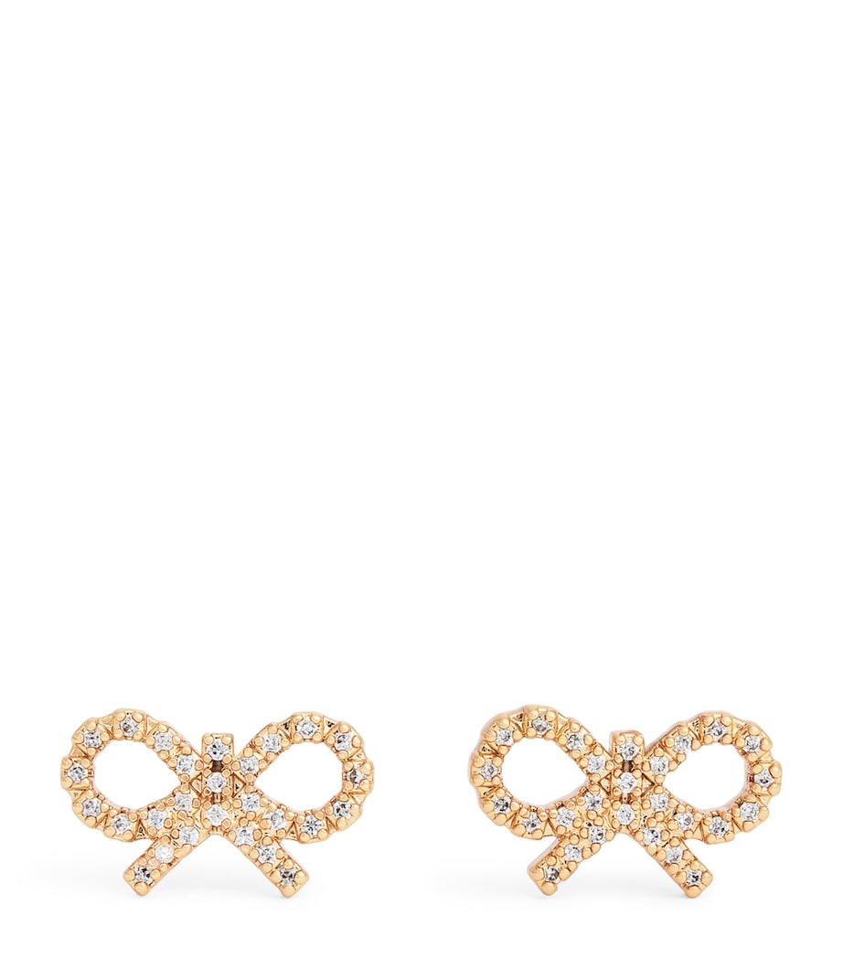 Embellished Bow Earrings GOLD Image 1