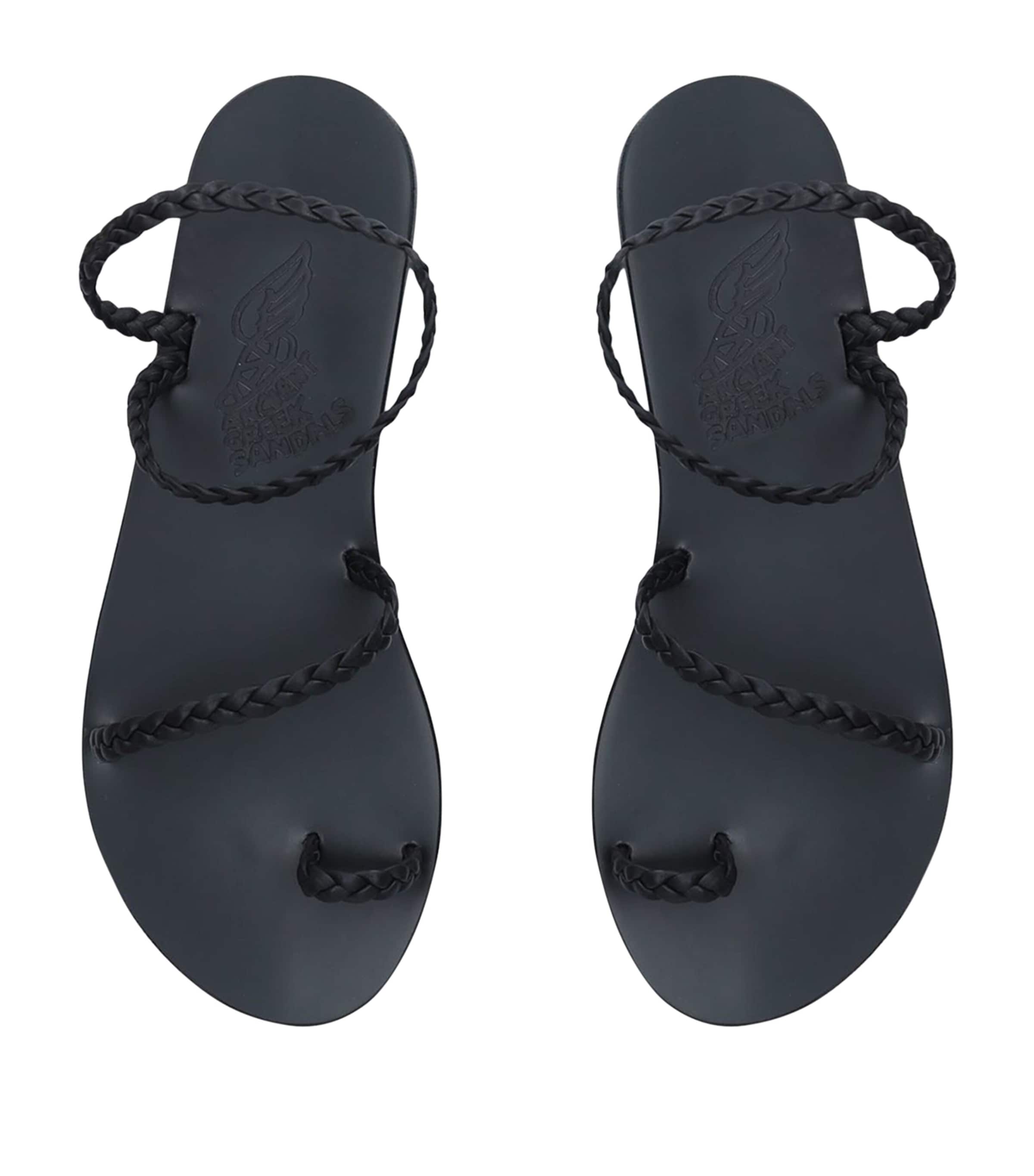 Ancient Greek Sandals Leather Eleftheria Sandals Black Image 4