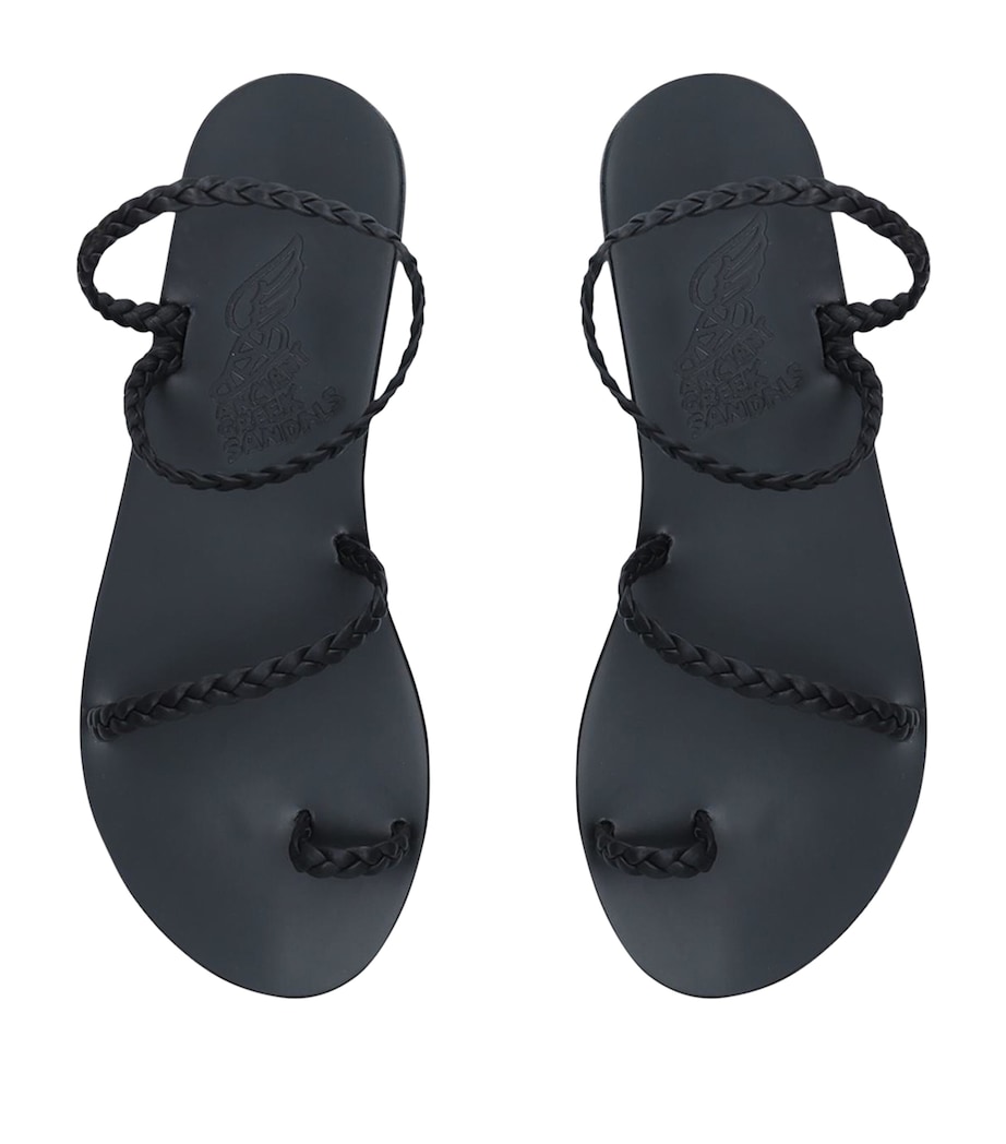Ancient Greek Sandals Leather Eleftheria Sandals Black Image 4