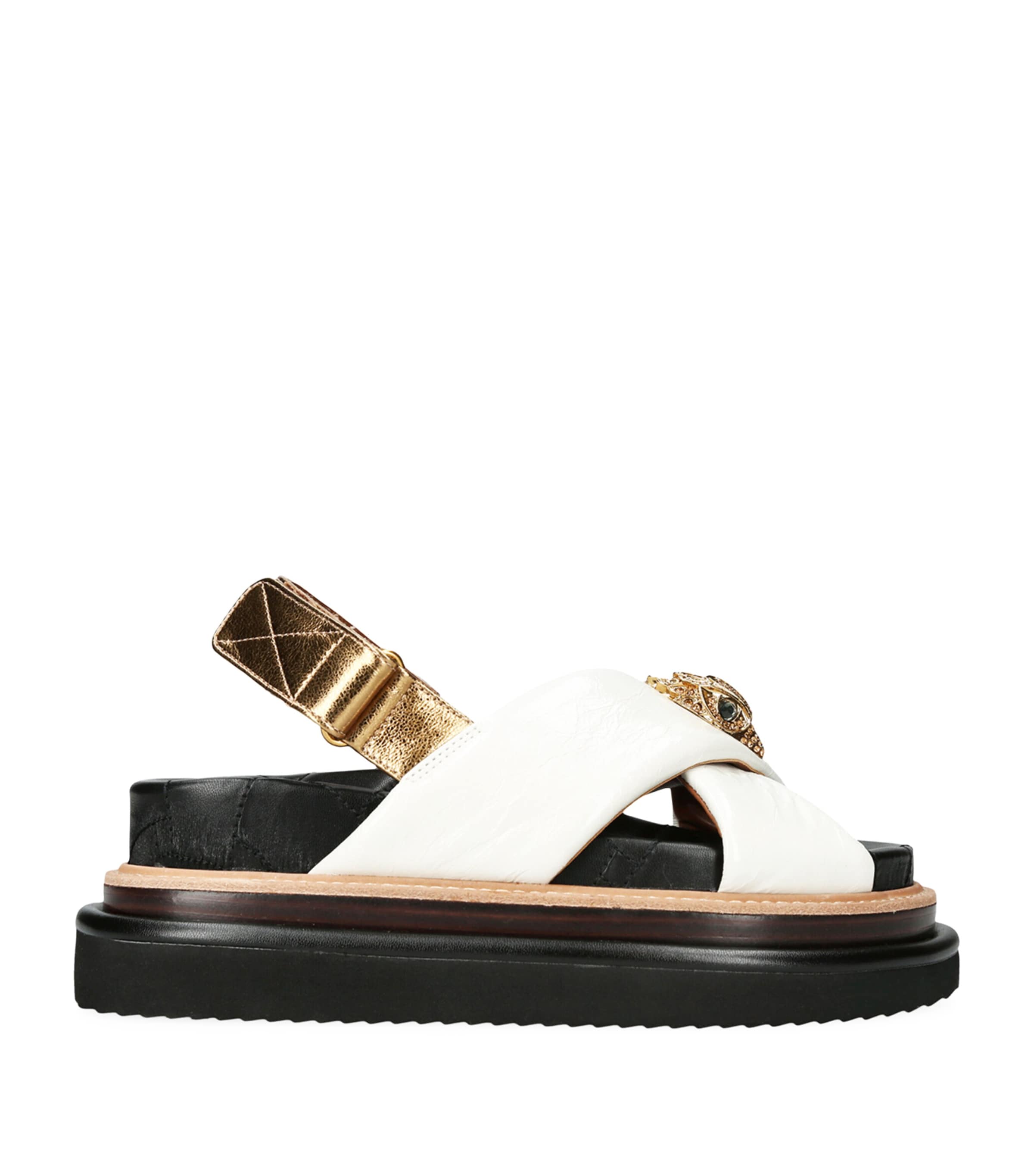 Leather Orson Cross-Strap Sandals BONE Image 3