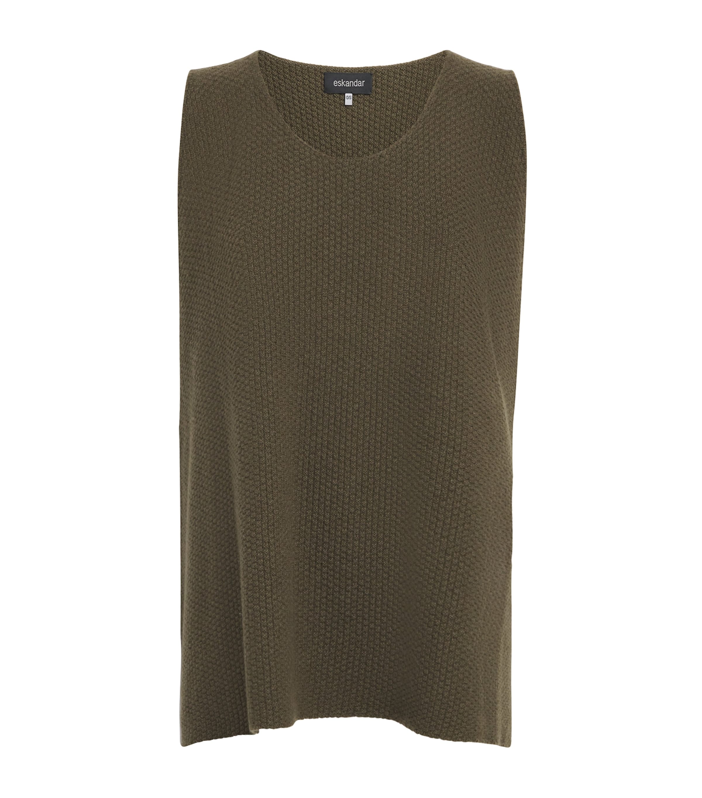 Eskandar Ripple Cashmere A-line Top In Green