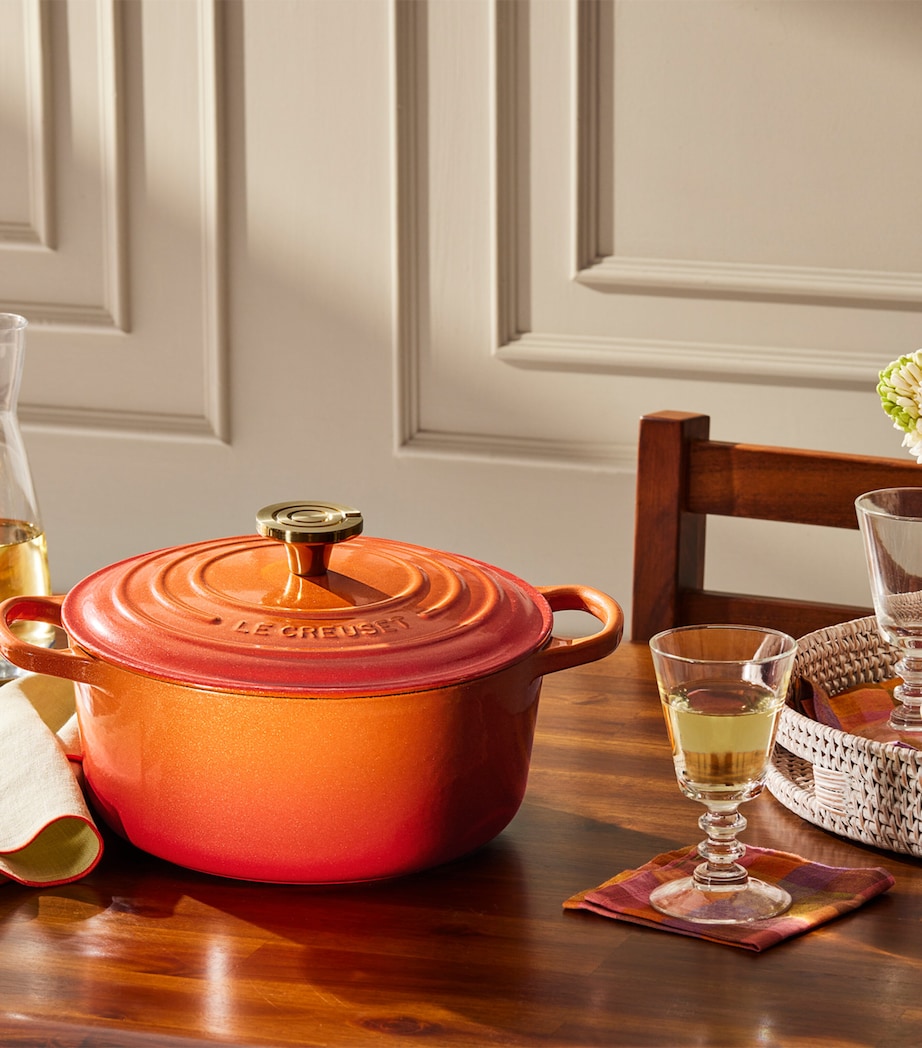 Cast Iron Flamme Dorée Round Casserole Dish (24cm) ORANGE Image 10