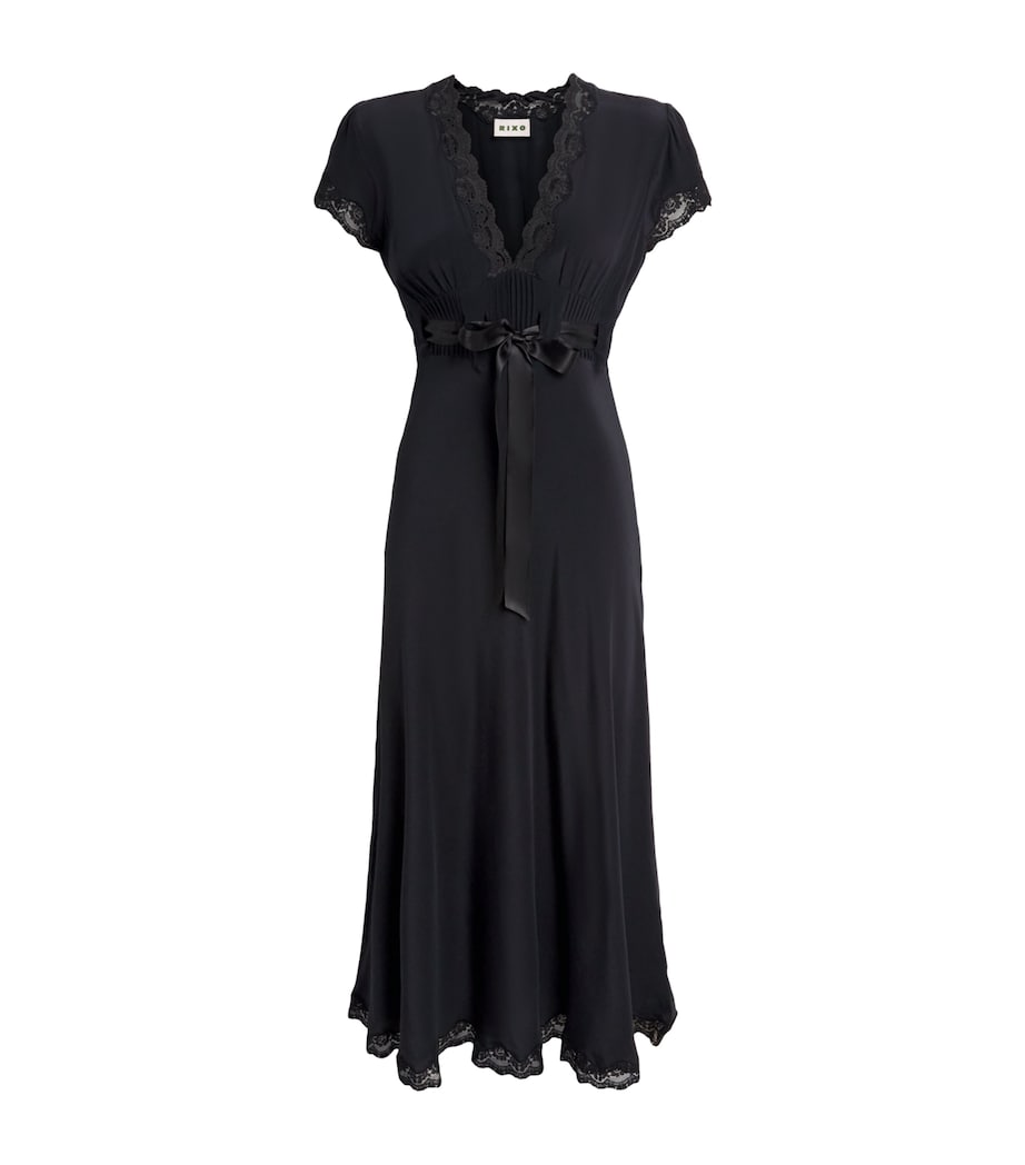 Silk Marlice Midi Dress BLACK Image 1