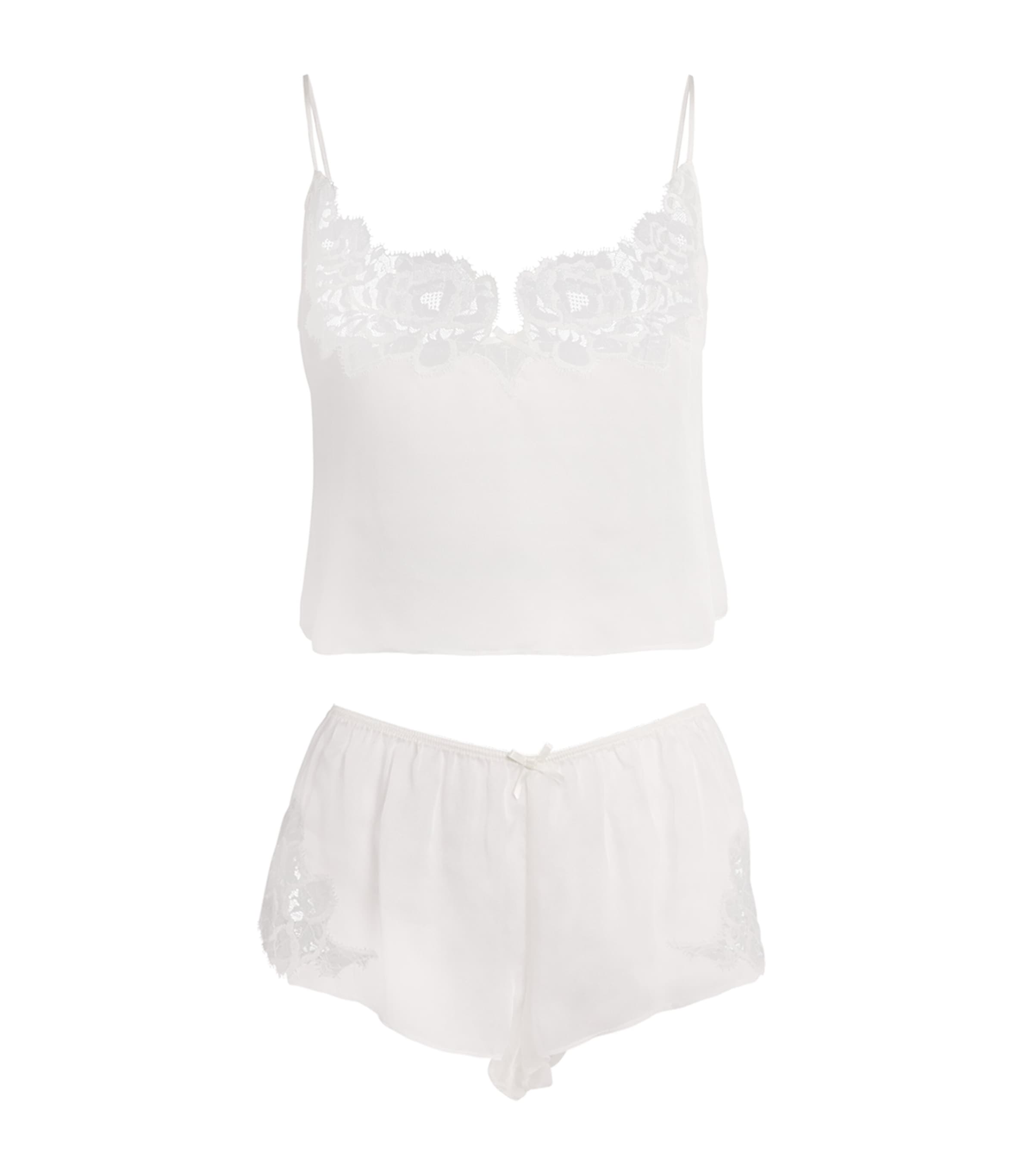 Skims Womens Silk Romance Cami Top and Shorts Set Ivory Image 1