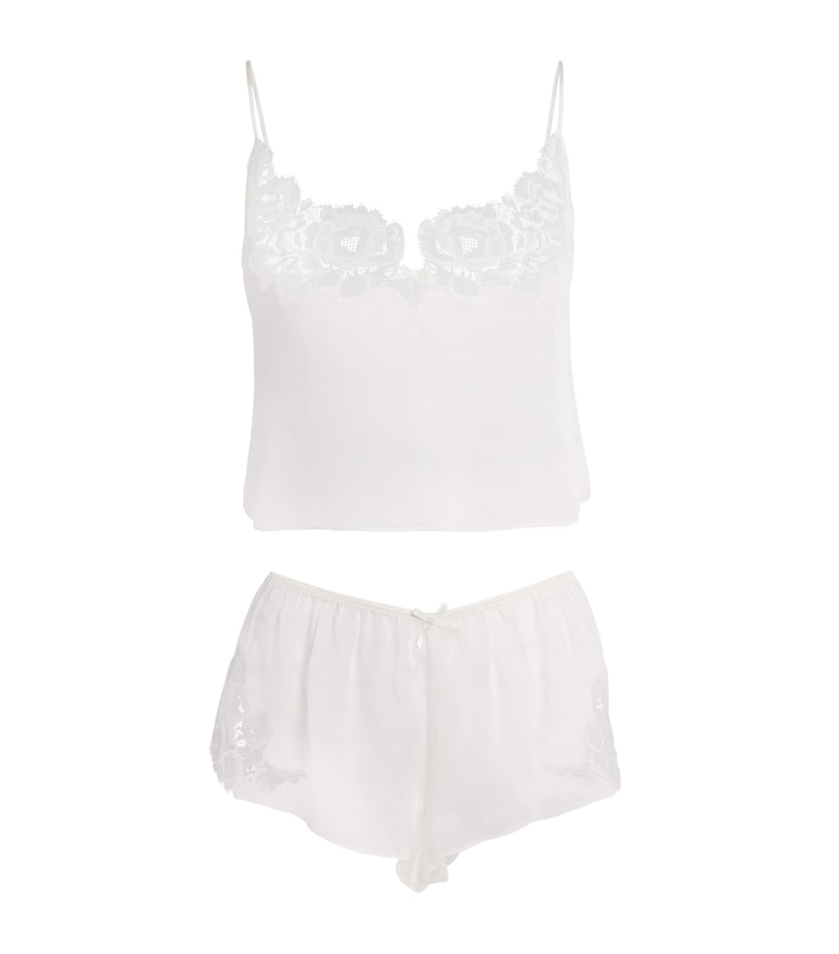 Skims Womens Silk Romance Cami Top and Shorts Set Ivory Image 1