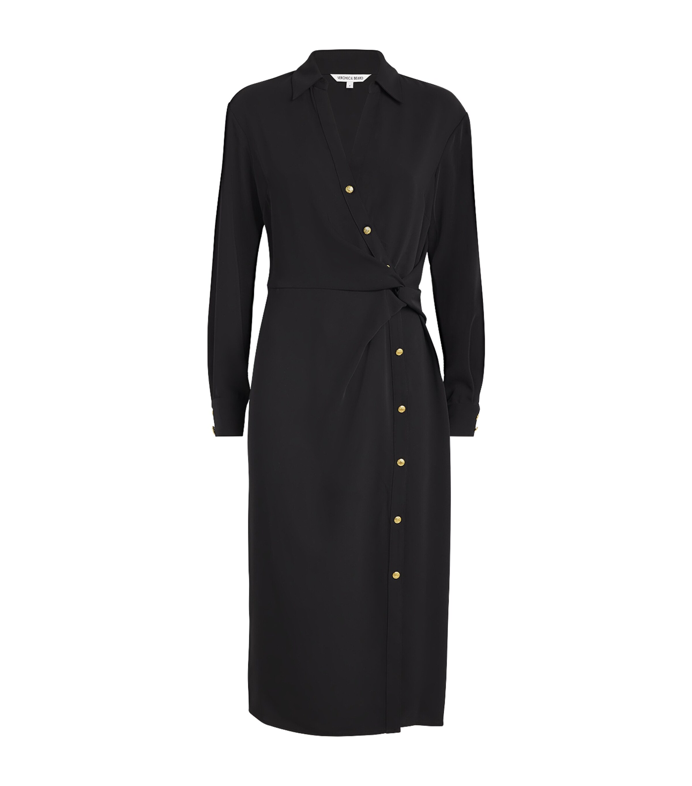 Asymmetric Wright Shirt Midi Dress BLACK Image 1