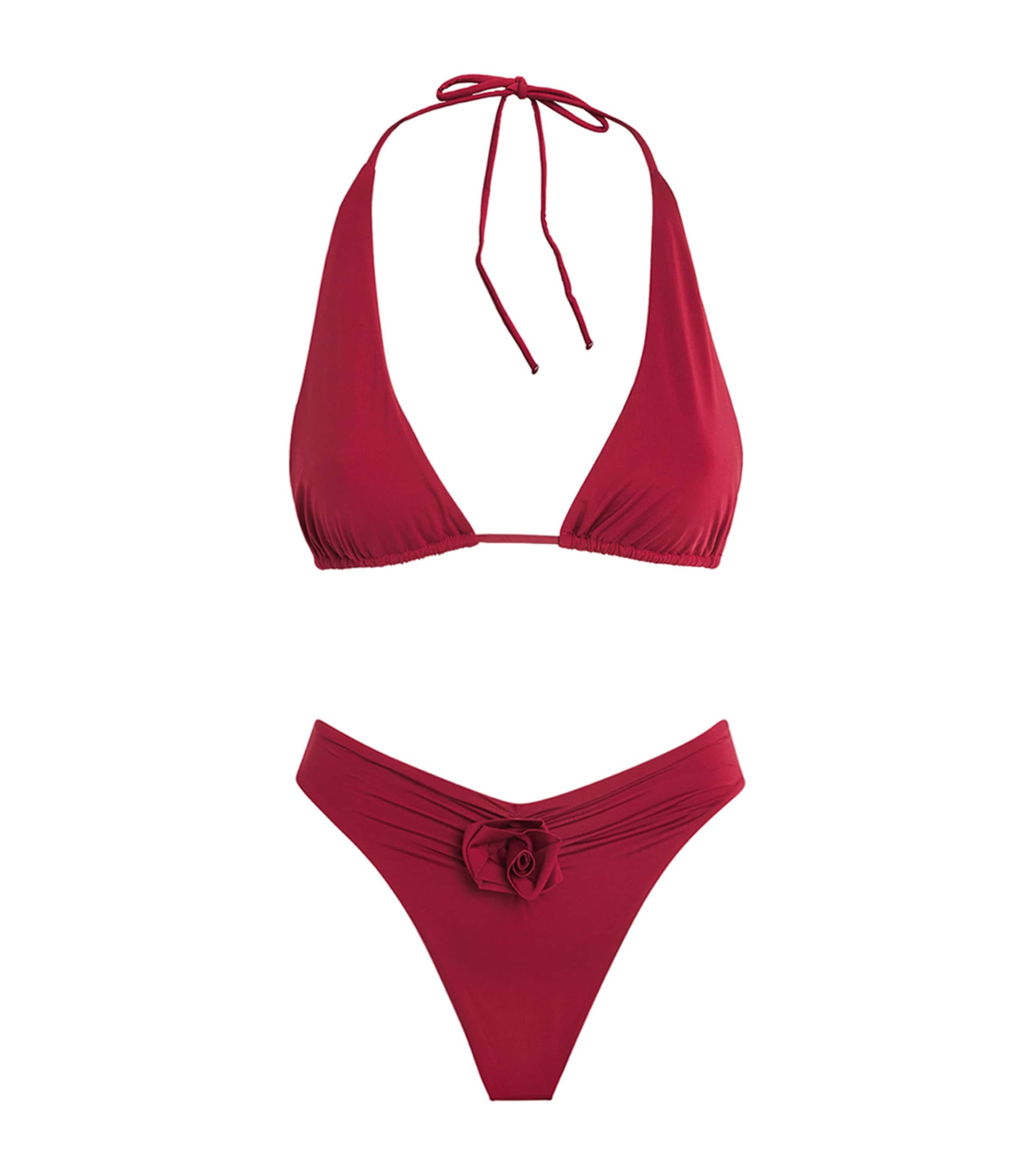 Maygel Coronel Womens Flower Malanga Bikini Carmesi Image 1