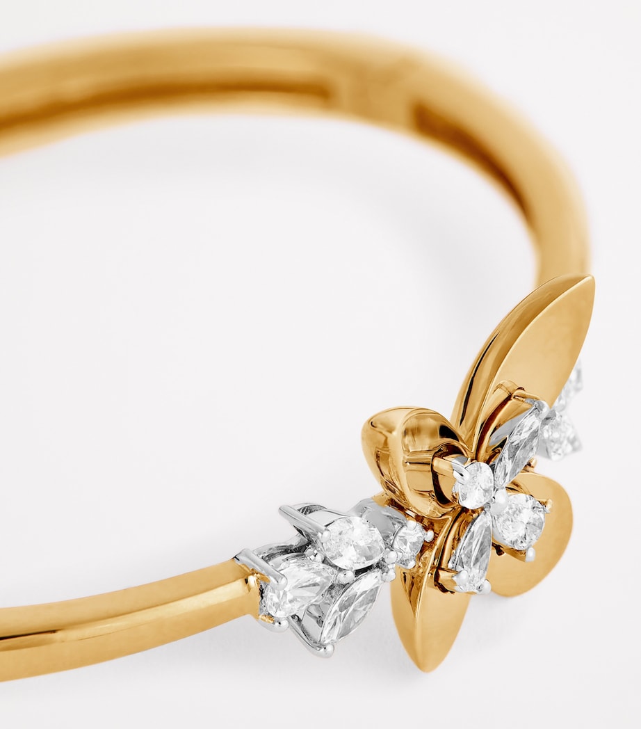 Yellow Gold and Diamond Butterfly Bangle YELLOW GOLD Image 6