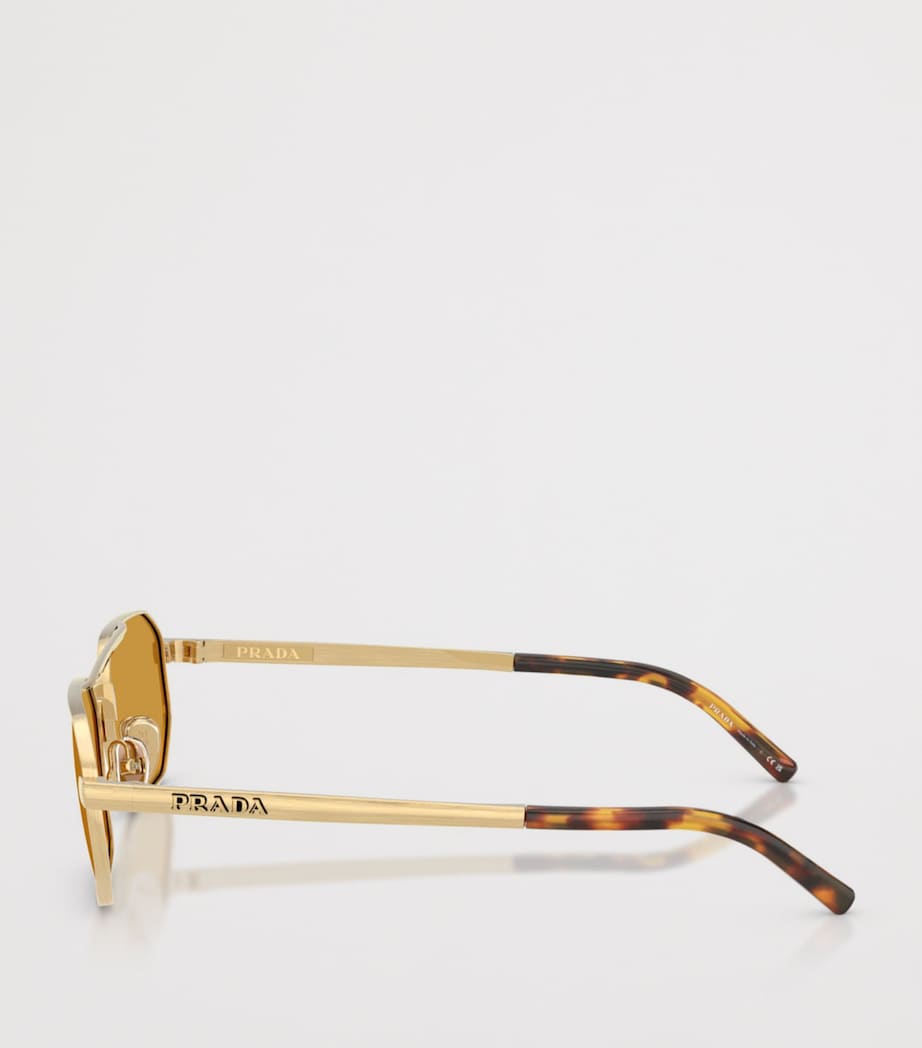 Prada Metal Irregular Sunglasses Gold Image 3