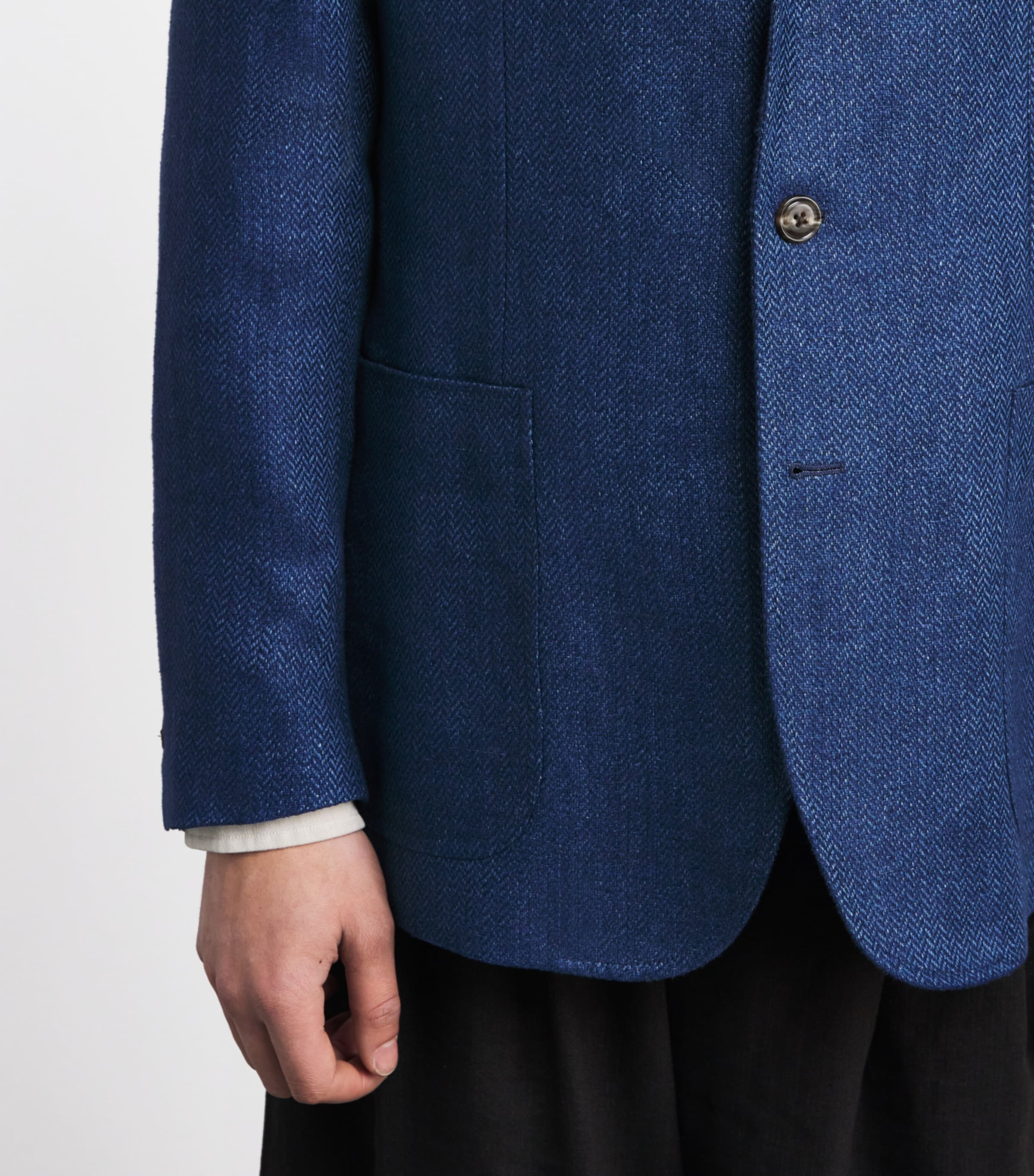 Linen Herringbone Blazer BRIGHT NAVY Image 6