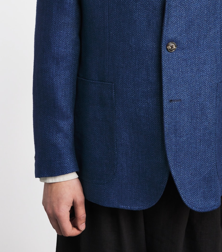 Linen Herringbone Blazer BRIGHT NAVY Image 6
