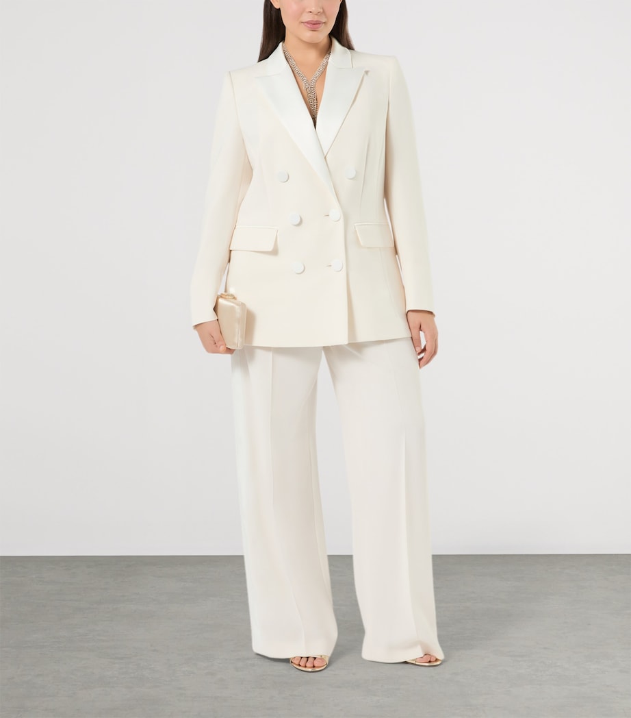 Marina Rinaldi Womens Double-Breasted Blazer Ivory Image 2