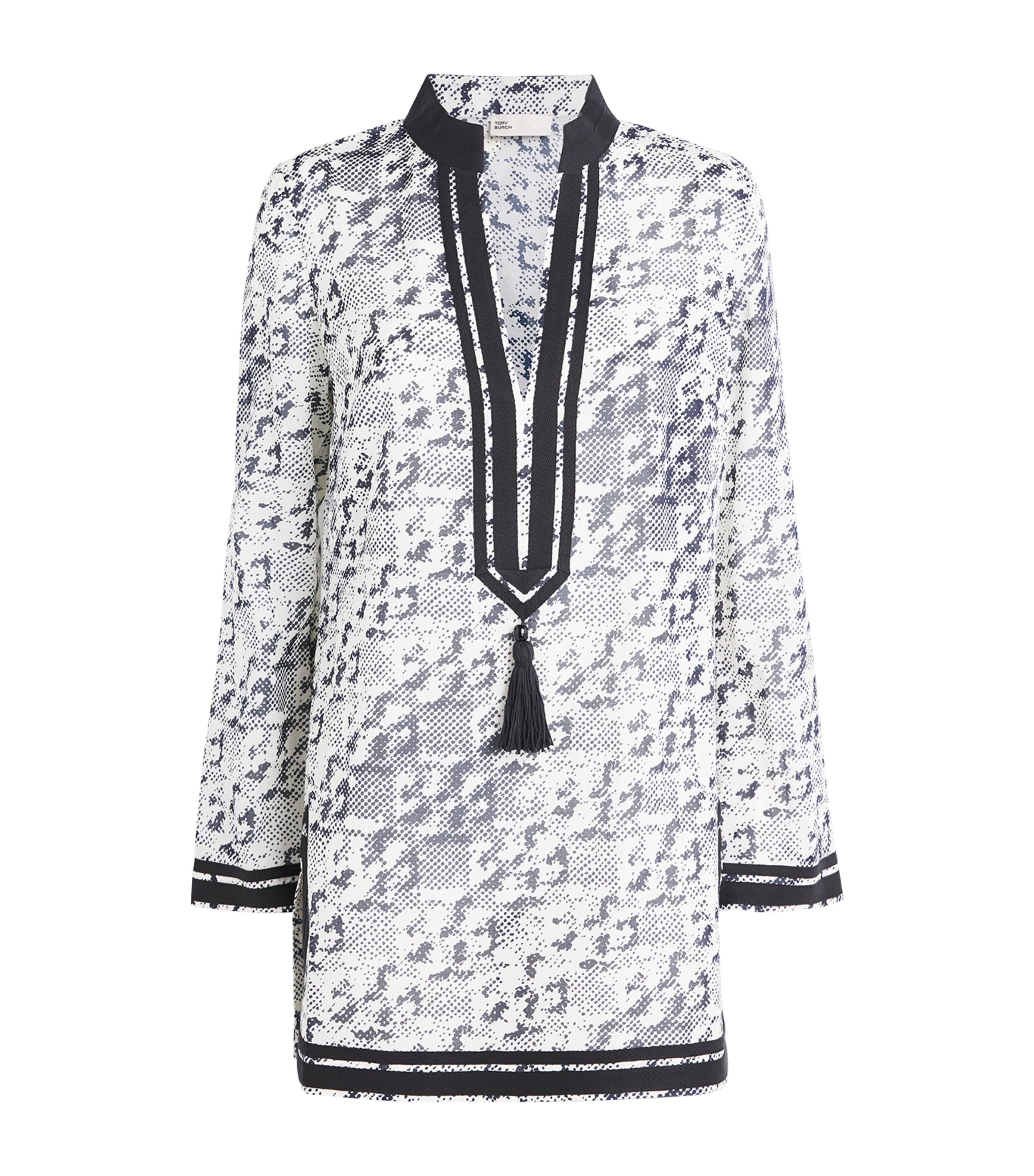 Tory Burch T Monogram Print Silk-blend Tunic