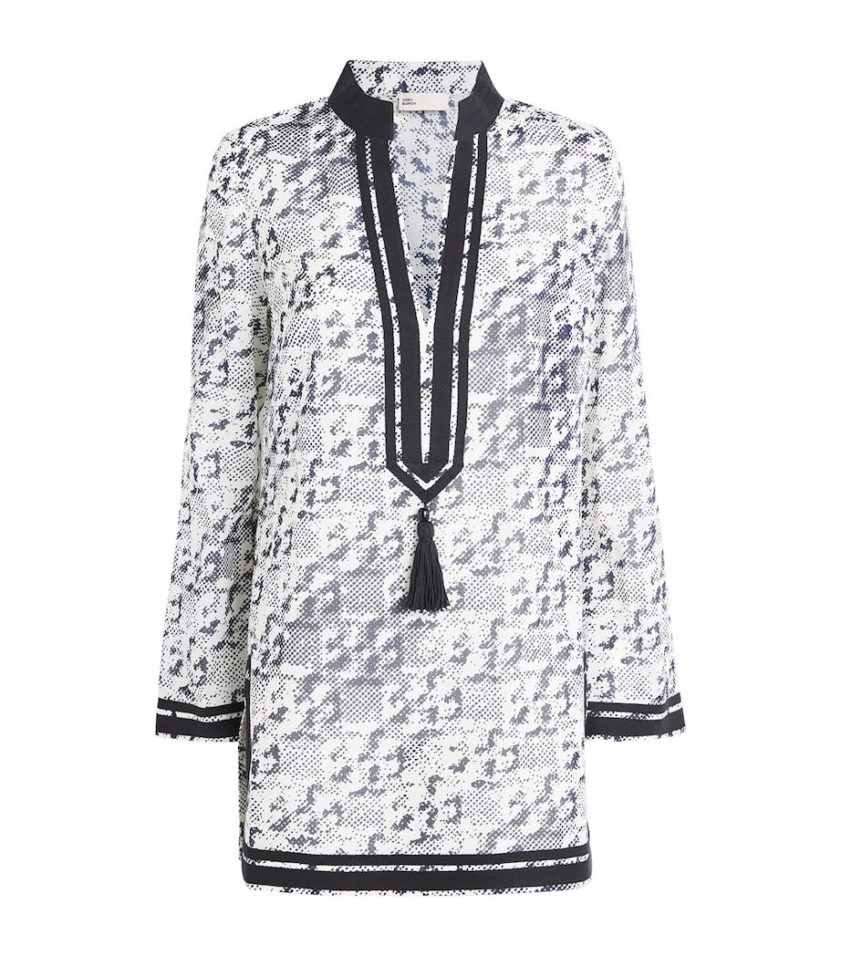 Silk-Cotton Printed Kaftan IVORY PIXEL LOGO 113 Image 1