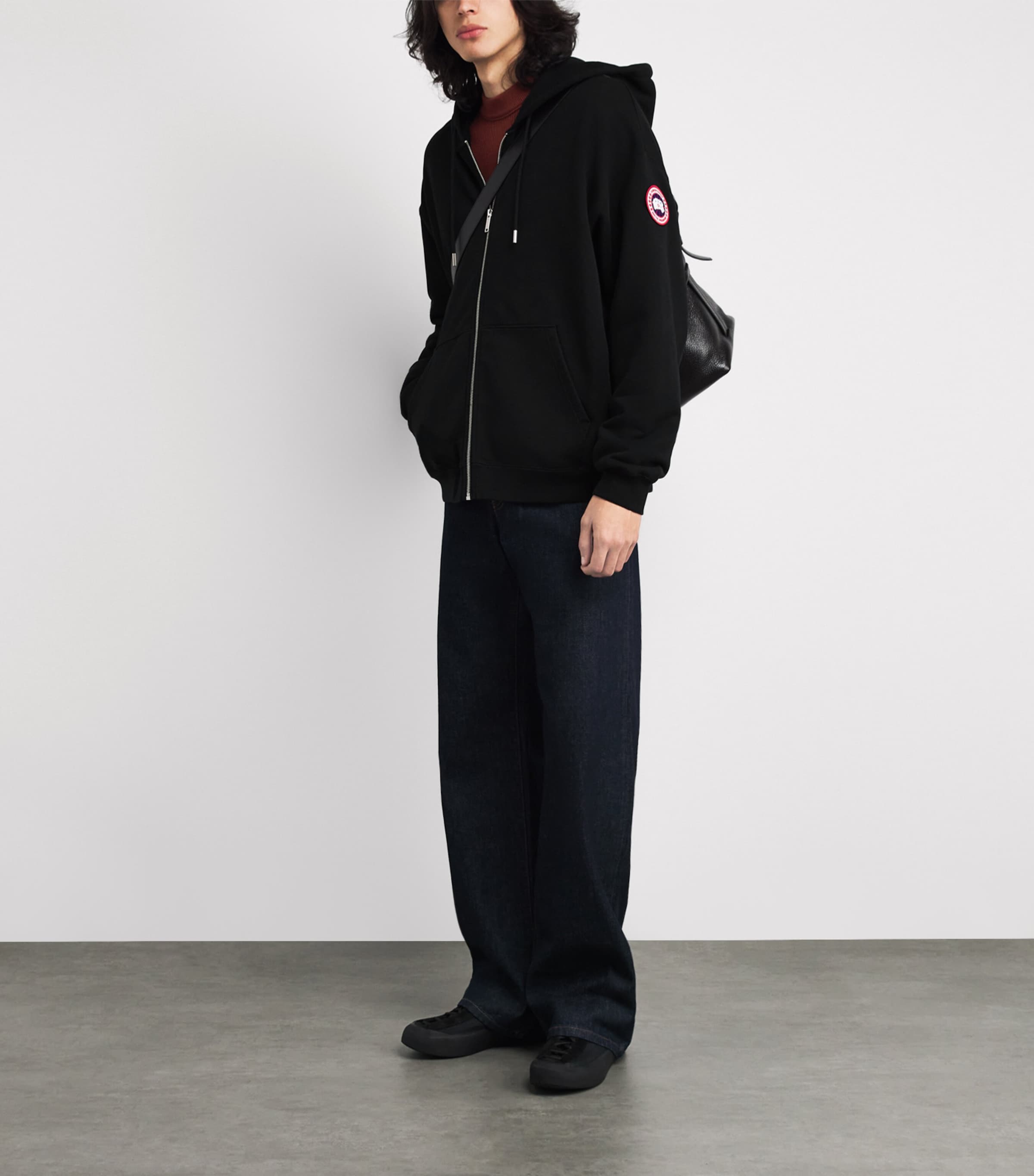 Canada Goose Mens Organic Cotton Rove Zip-Up Hoodie Black Image 2