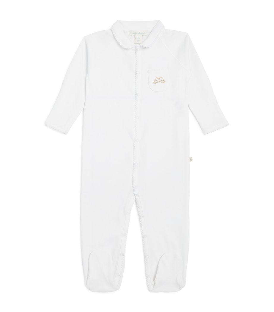 Marie-Chantal Angel Wing Sleepsuit with Mittens (0-12 Months) White Image 1