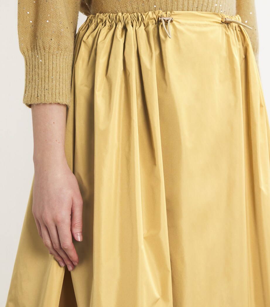 Fabiana Filippi Womens Tech Taffeta Balloon Midi Skirt Oro Image 6