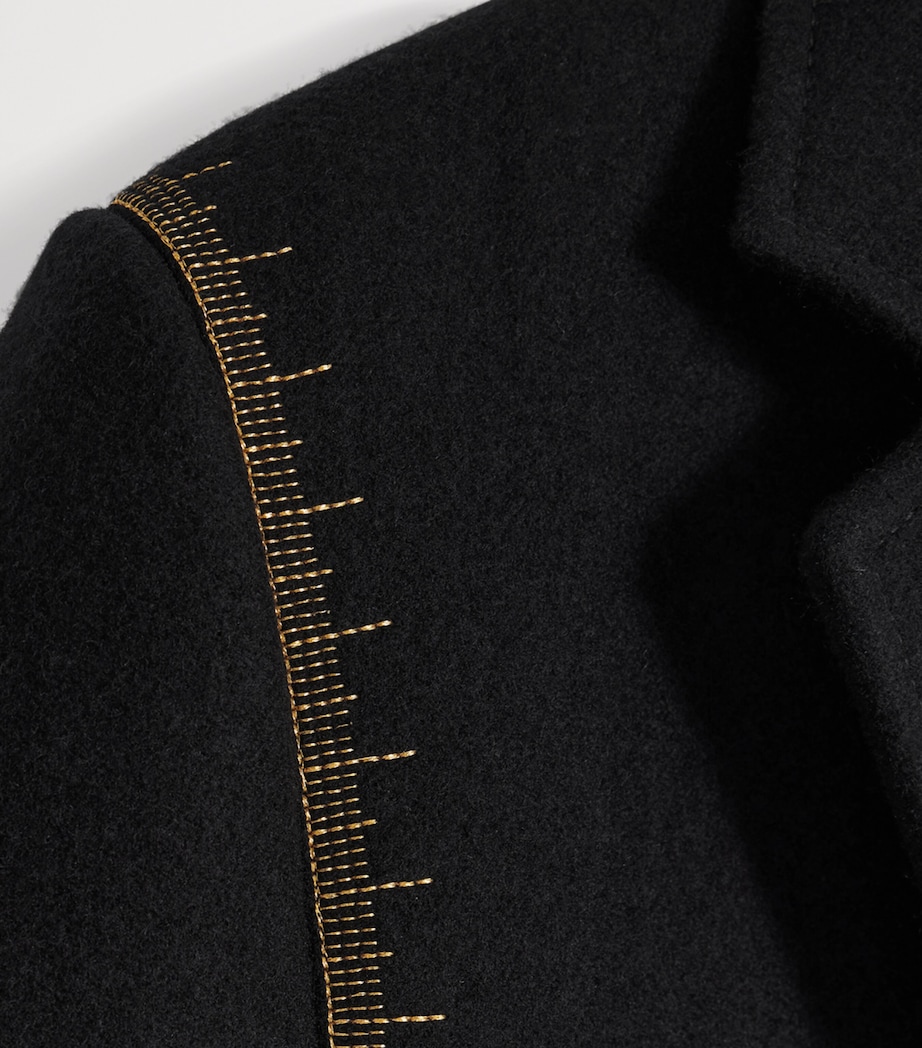 Schiaparelli Womens Virgin Wool Measuring Tape Cape Black Image 6