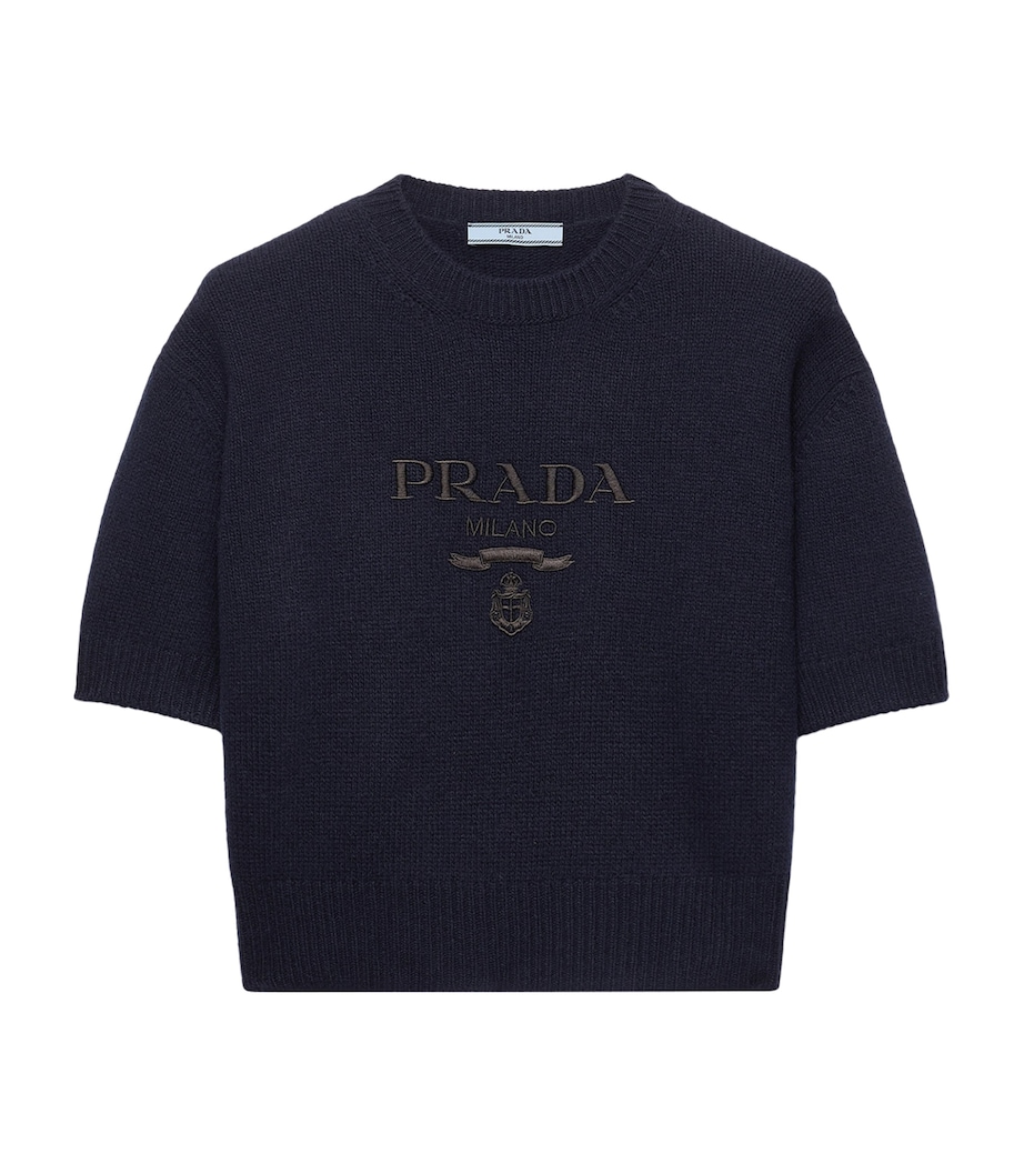 Prada Womens Wool-Cashmere Logo Sweater Image 1