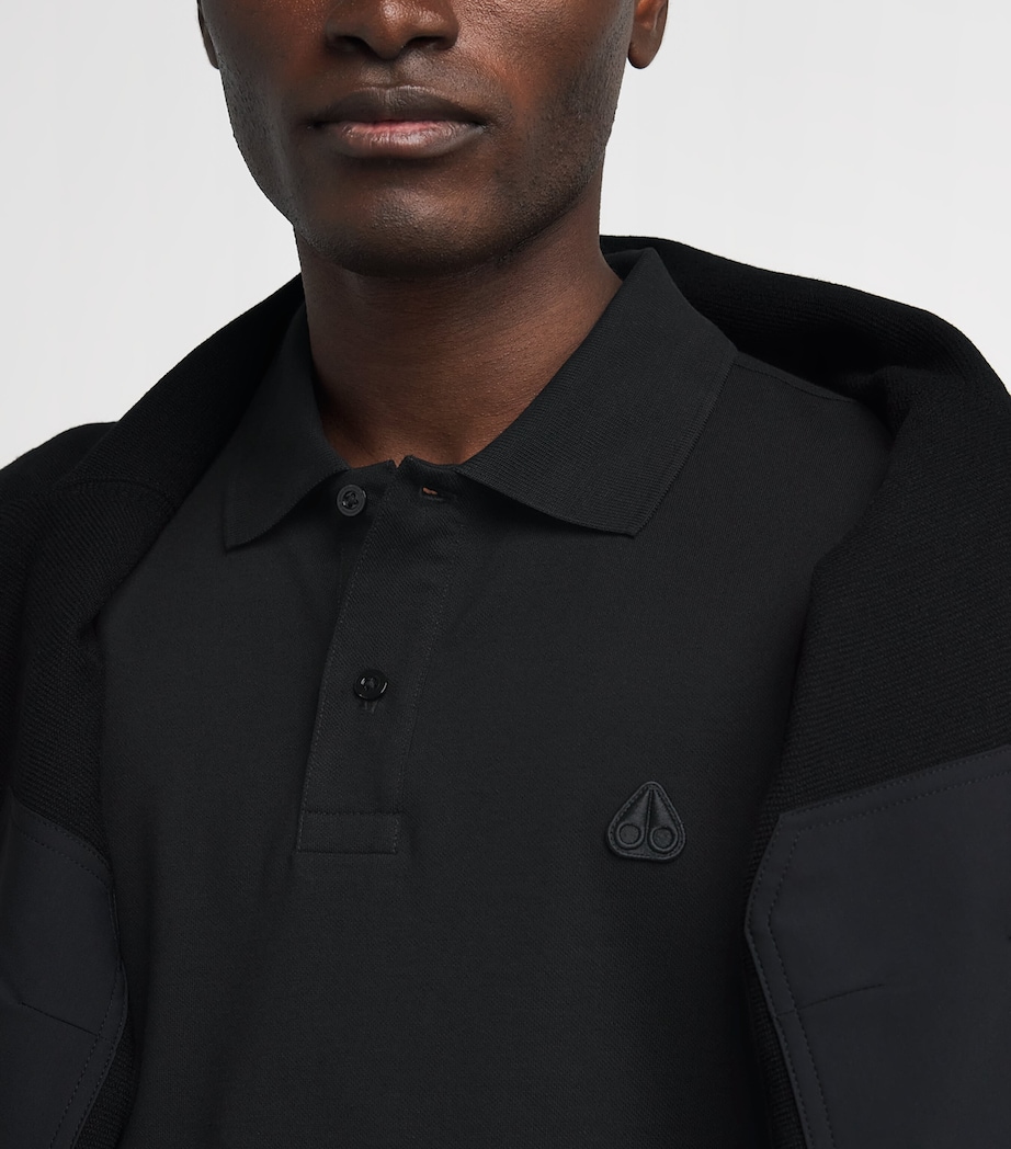 Moose Knuckles Mens Logo Polo Shirt Black Image 3