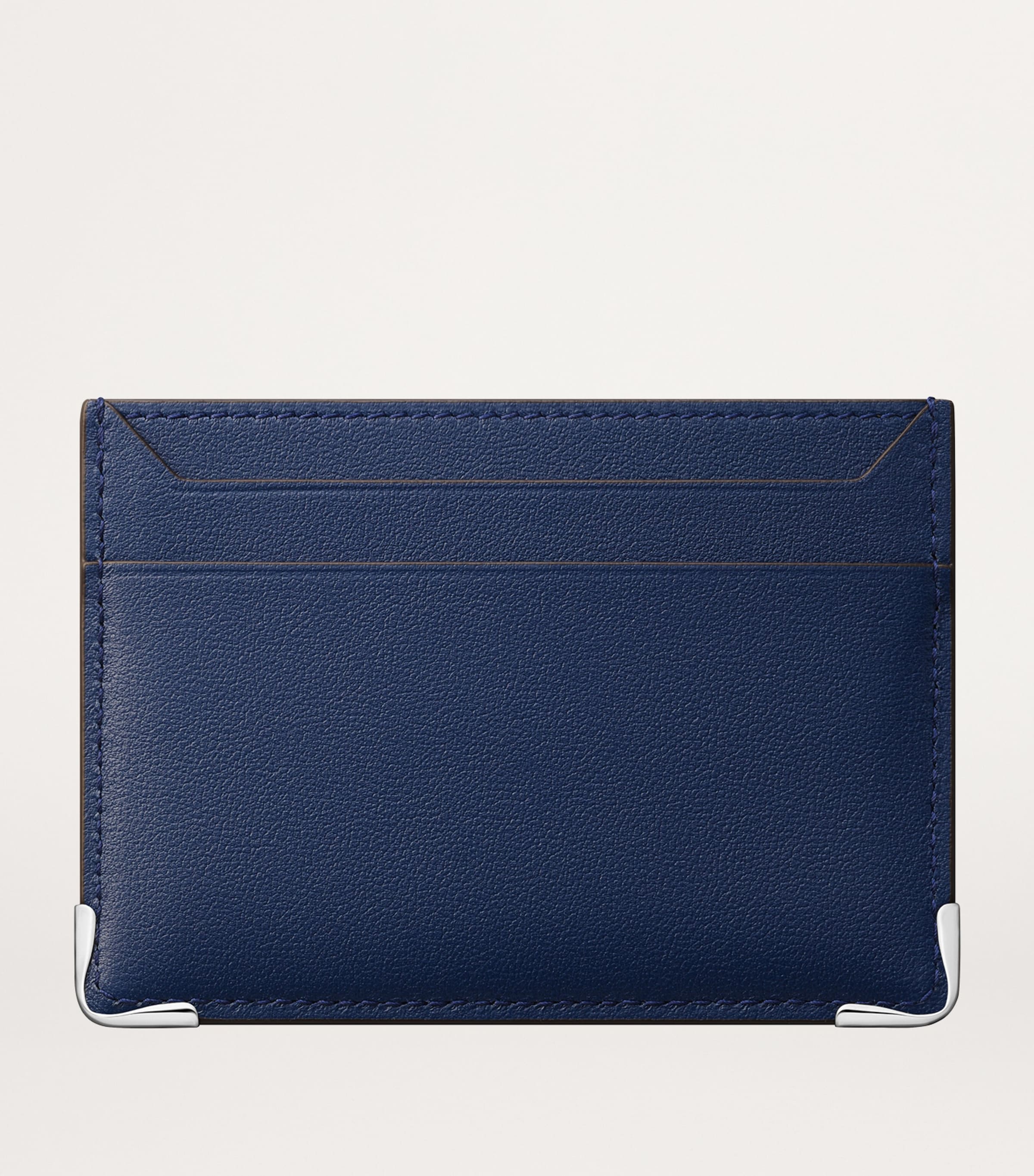 Leather Must de Cartier XL Logo Double Card Holder BLUE Image 2
