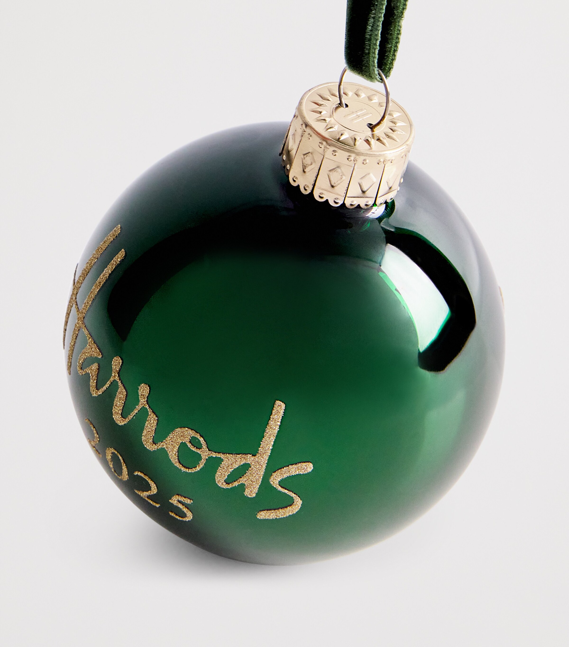 Harrods 2025 Year Bauble Green Image 3