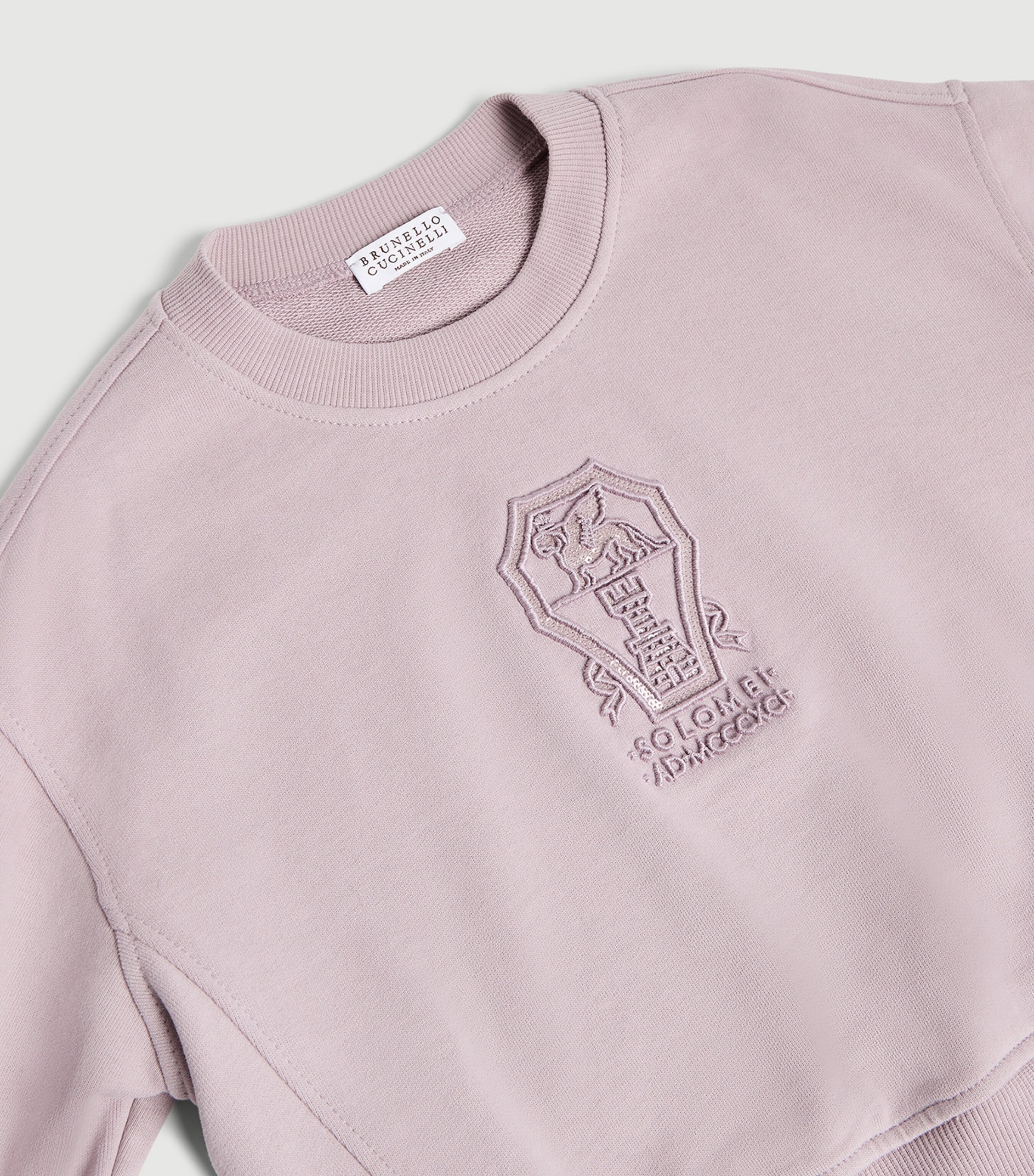 Brunello Cucinelli Kids Cotton French Terry Logo Sweatshirt (8-10 Years) — photo 4