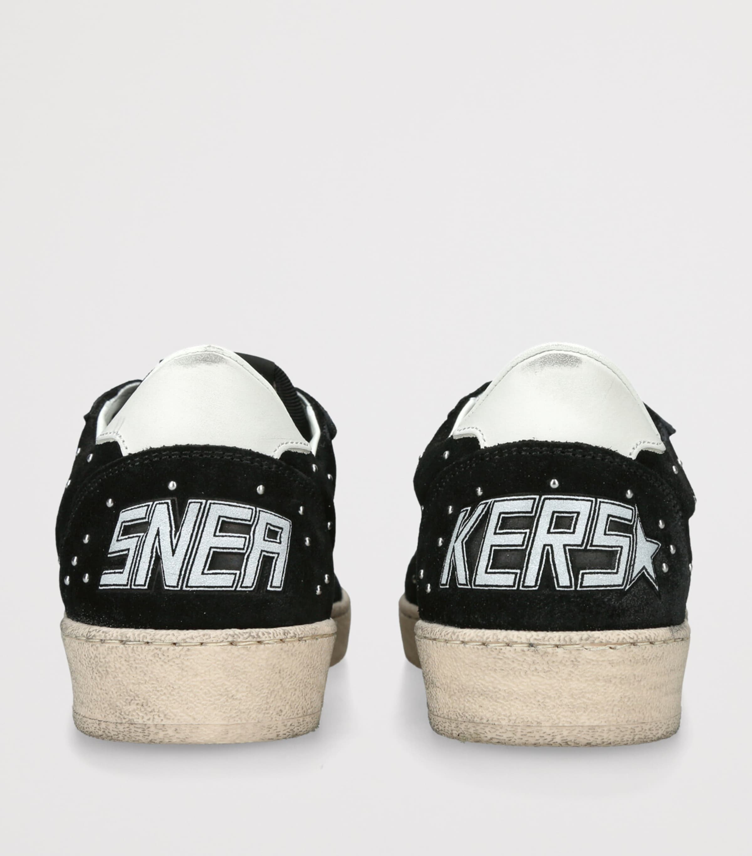 Golden Goose Womens Suede Ball Star Sneakers Blk/white Image 2