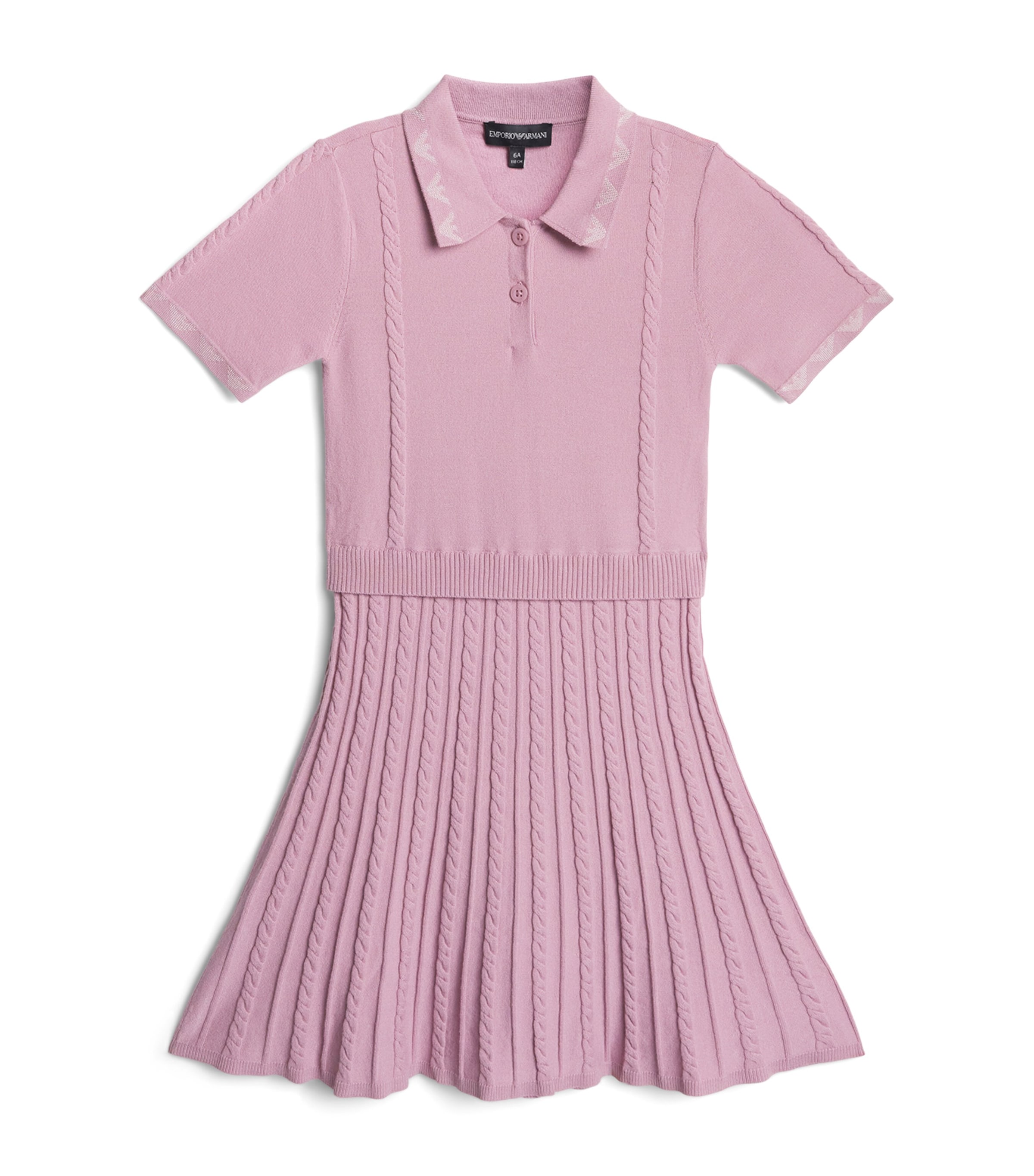 Emporio Armani Kids Polo Shirt Dress (4-14 Years) Mauve Shadows Image 1