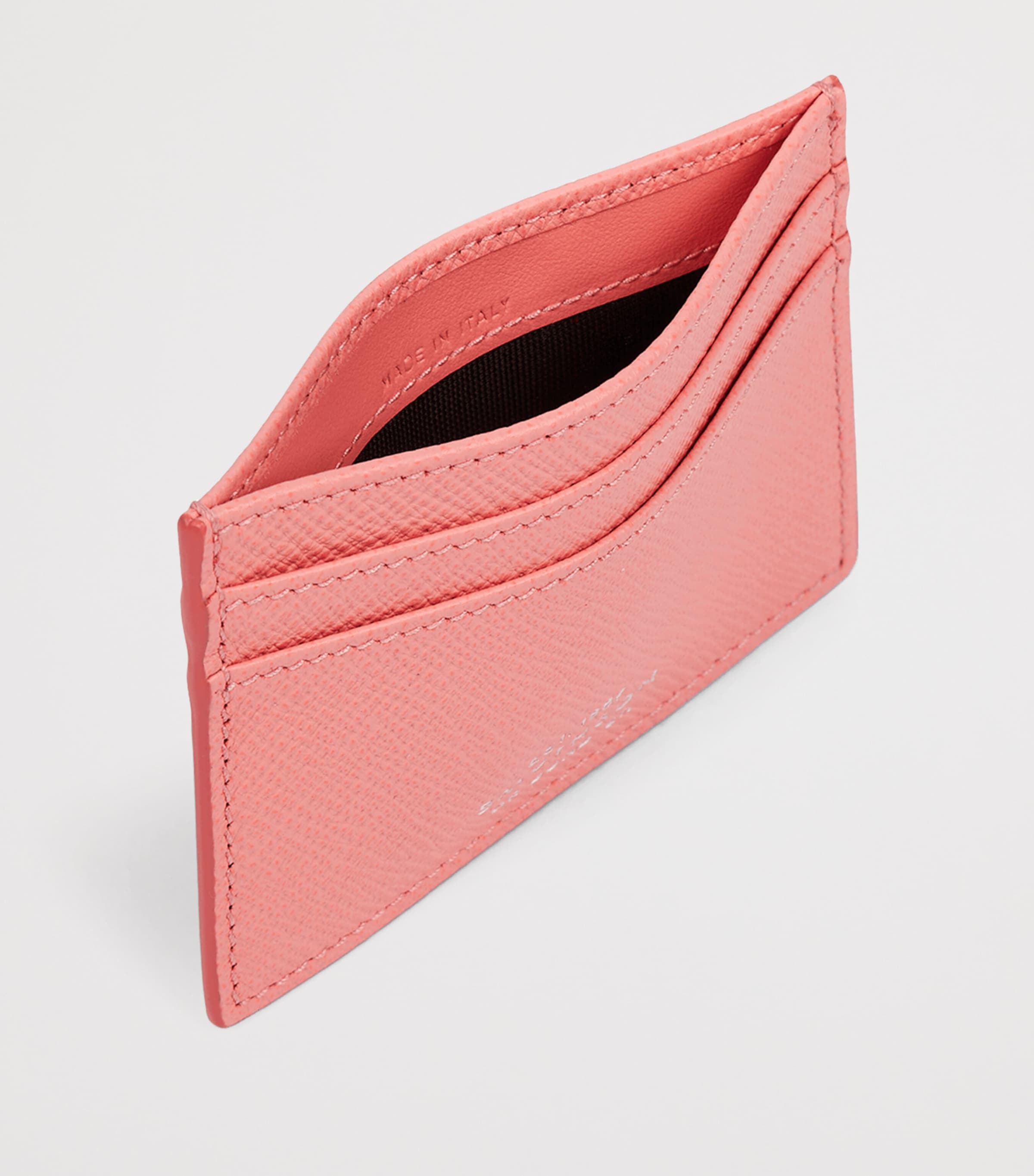 Smythson Calfskin Panama Card Holder Candy Pink Image 2
