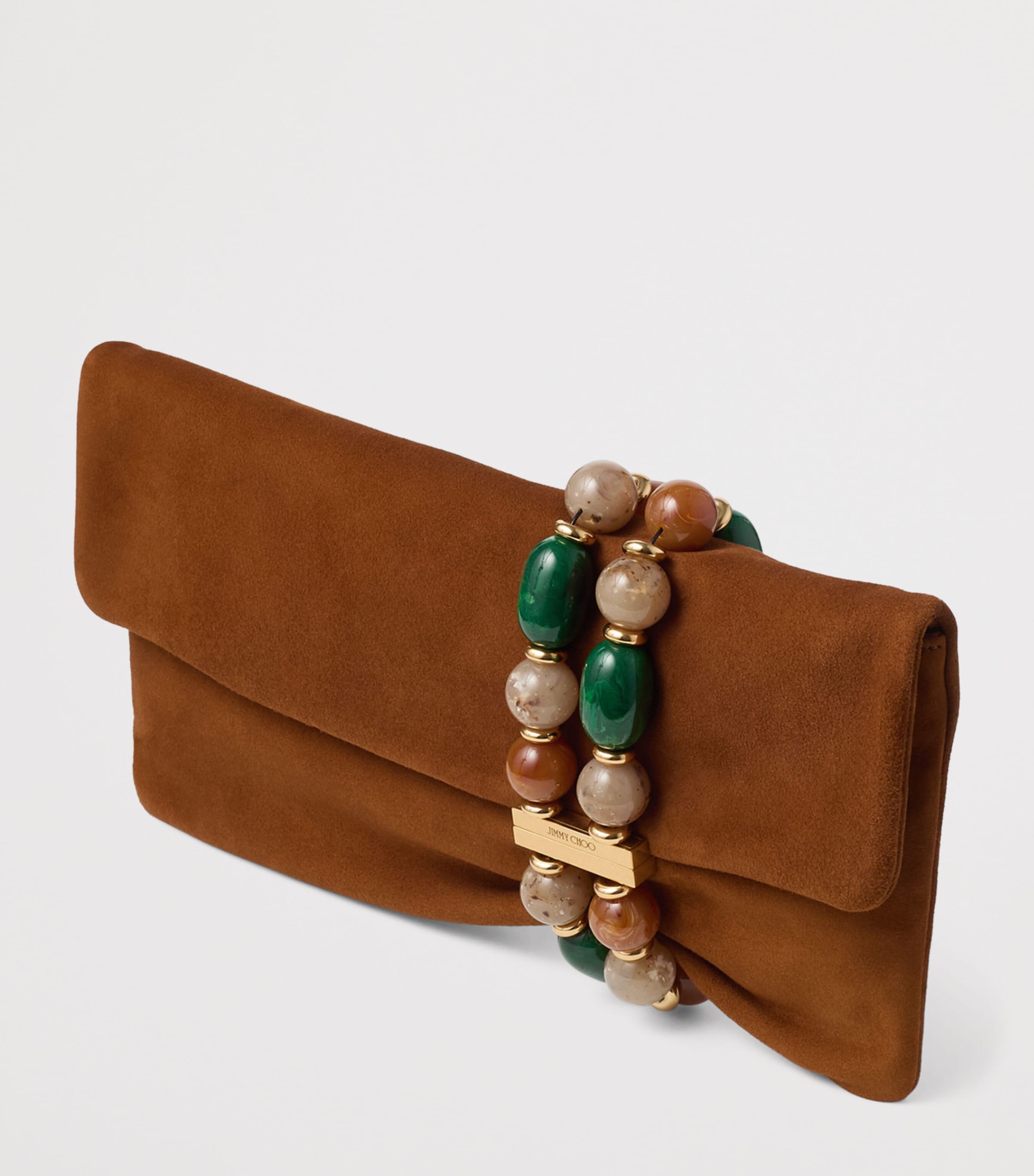 Jimmy Choo Zandra Lambskin Clutch Bag Tan/gold Image 2
