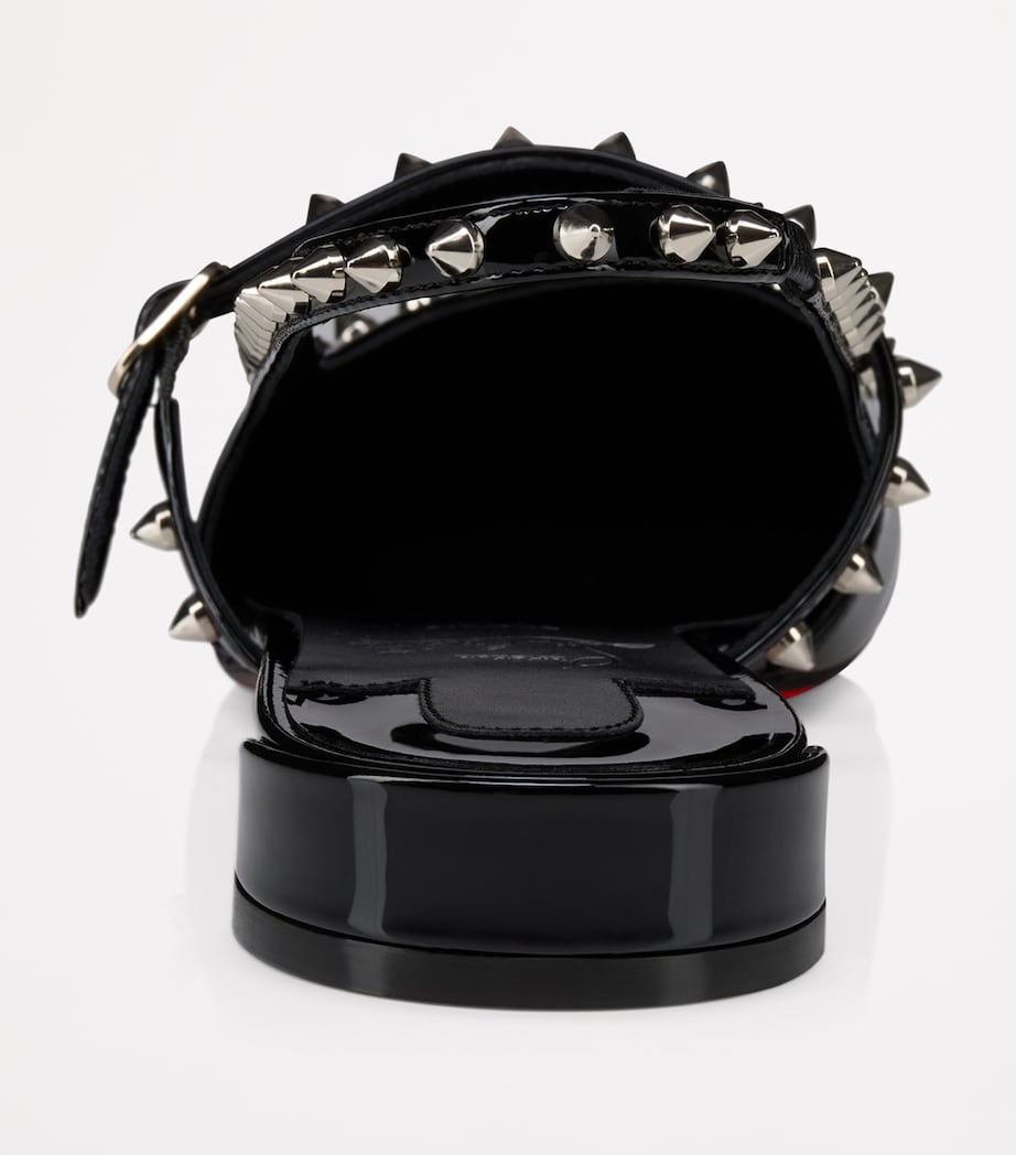 Sweet Jani Spike Patent Leather Slingback Flats B439 Image 3