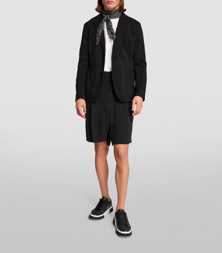 Silk-Blend Single-Breasted Blazer UBWF Image 5