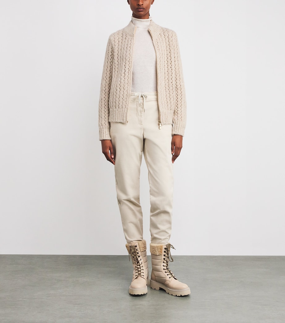 Wool-Blend Sequin Zip-Up Cardigan SABBIA Image 2