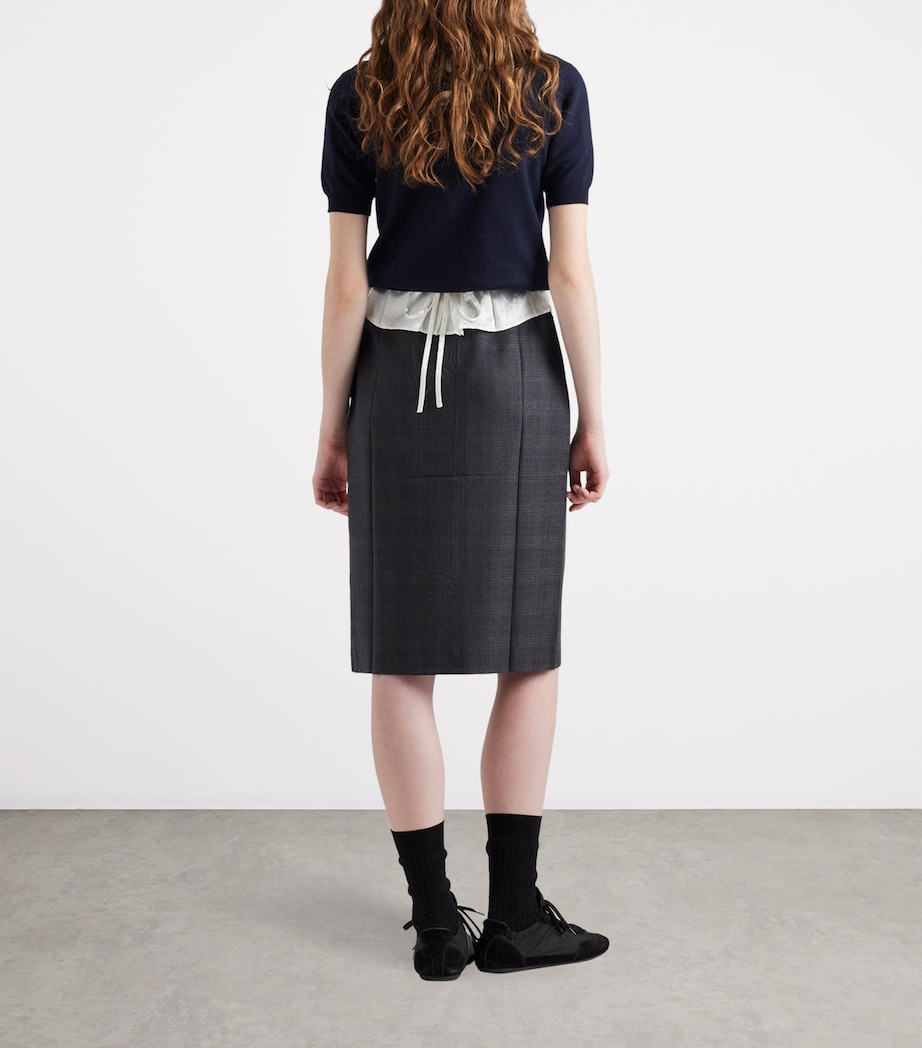 Wool Check Midi Skirt F0308 Image 5