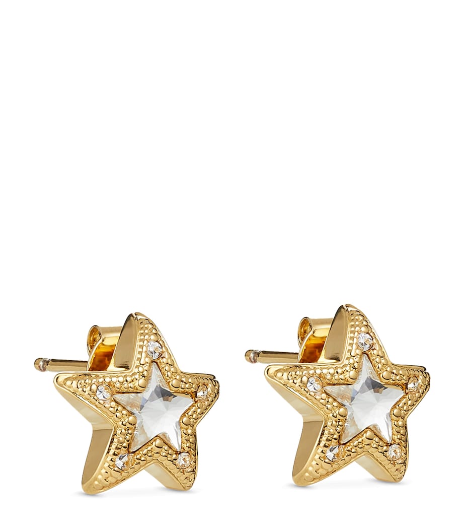 Crystal Star Stud Earrings GOLD Image 4