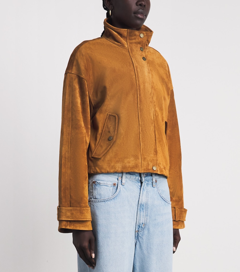 Veronica Beard Womens Suede Bateman Jacket Acorn Image 4