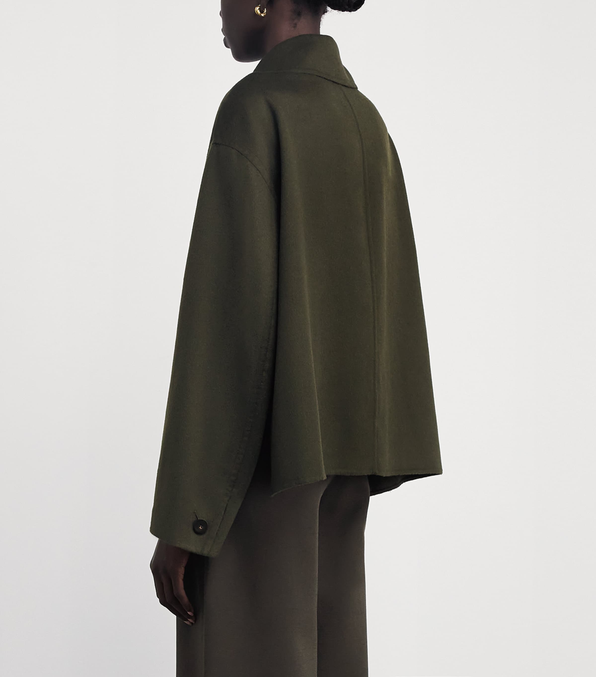 Wool-Silk Cropped Kalaa Jacket PALM LEAF Image 4