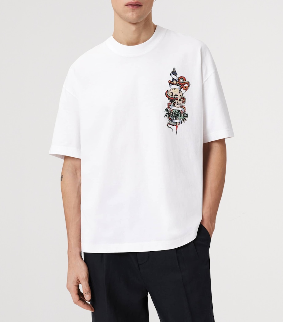 AllSaints Mens Organic Cotton Blade T-Shirt Optic White Image 3