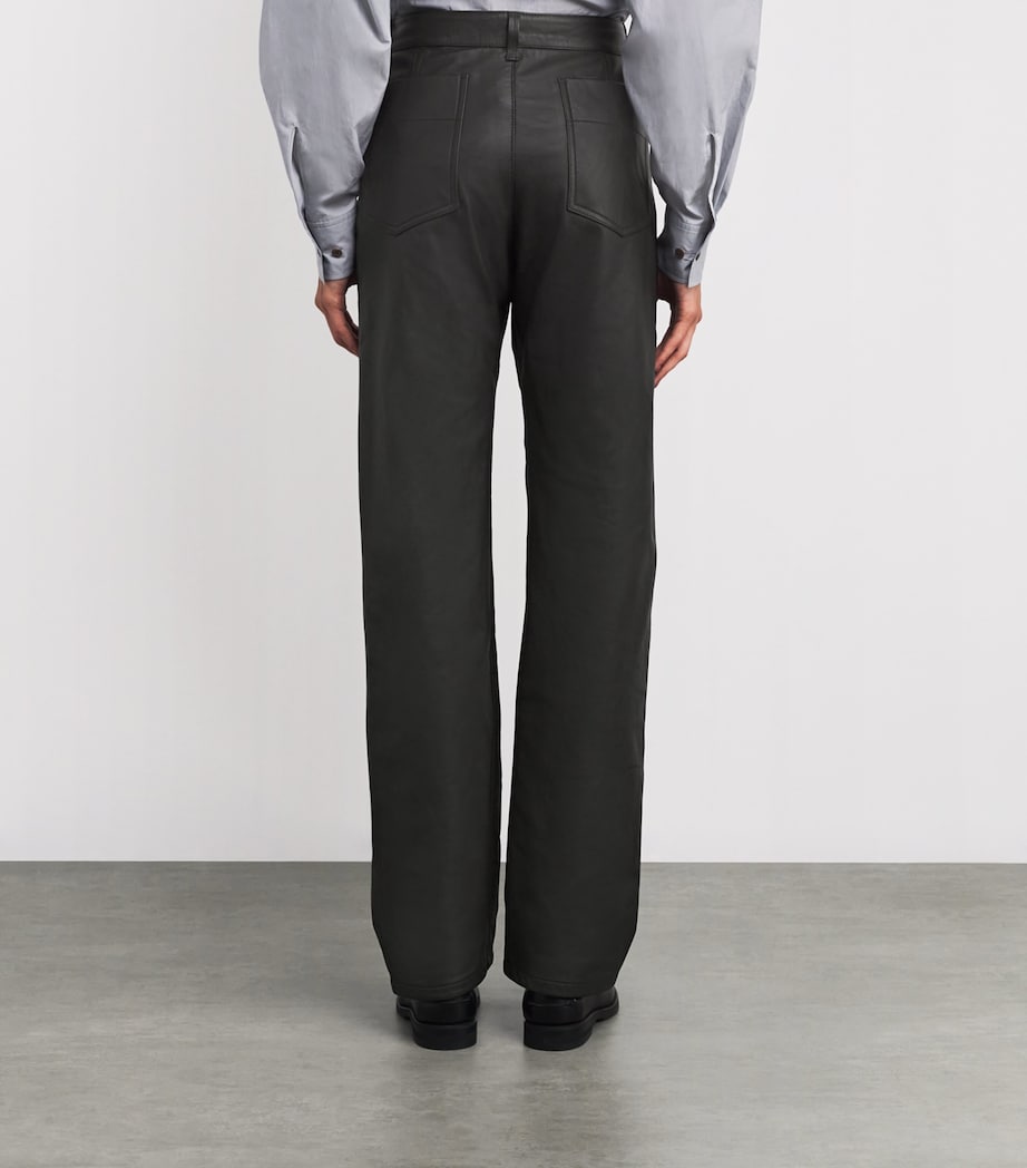 Calfskin Straight Trousers BR507 DARK ESPRESSO Image 4
