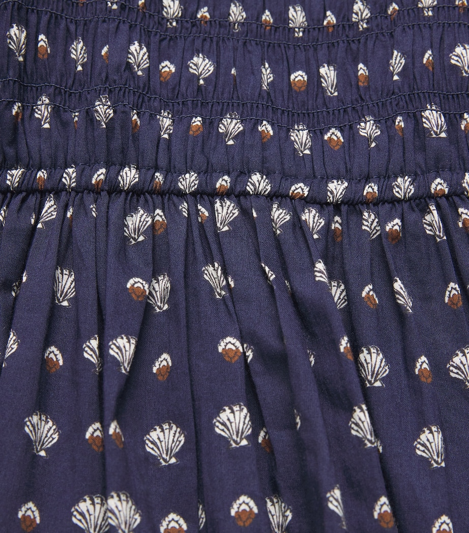 DÔEN Womens Organic Cotton Quinn Midi Dress Bleu Foulard La Mer Image 6