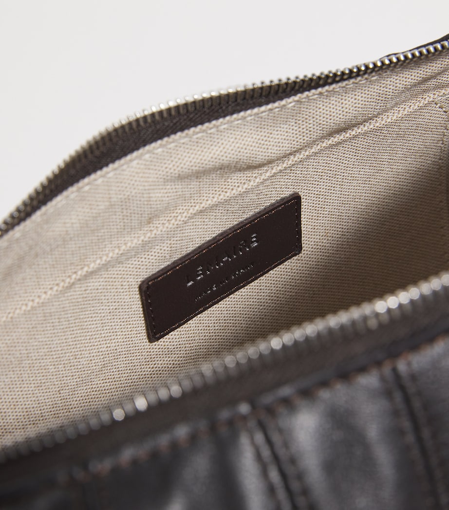 Medium Grained Leather Croissant Shoulder Bag DARK CHOCOLATE BR490 Image 4