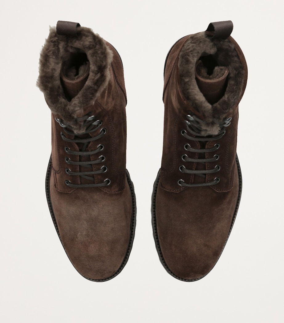 Suede Turbine Ankle Boots DARK BROWN Image 4