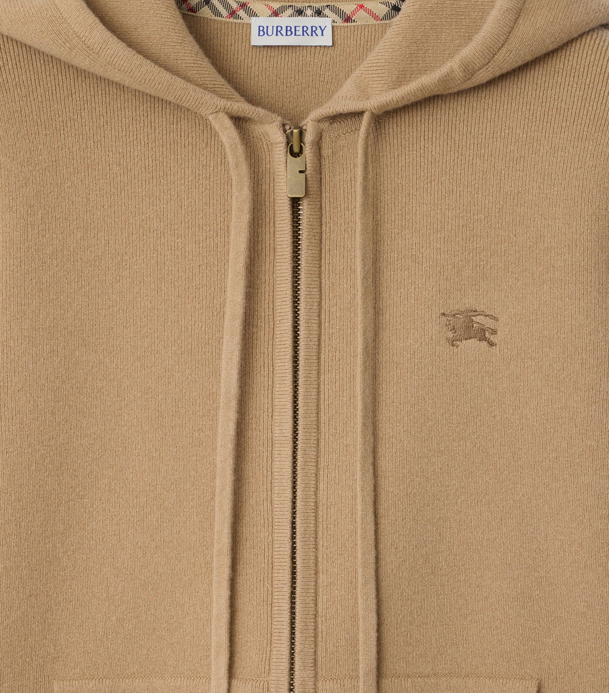Cashmere-Blend Zip-Up Hoodie FLAX Image 5