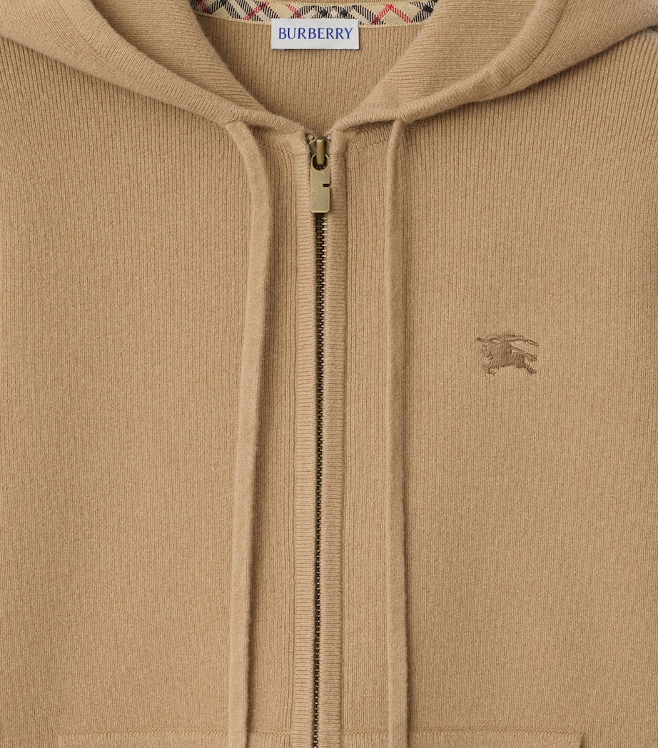 Cashmere-Blend Zip-Up Hoodie FLAX Image 5