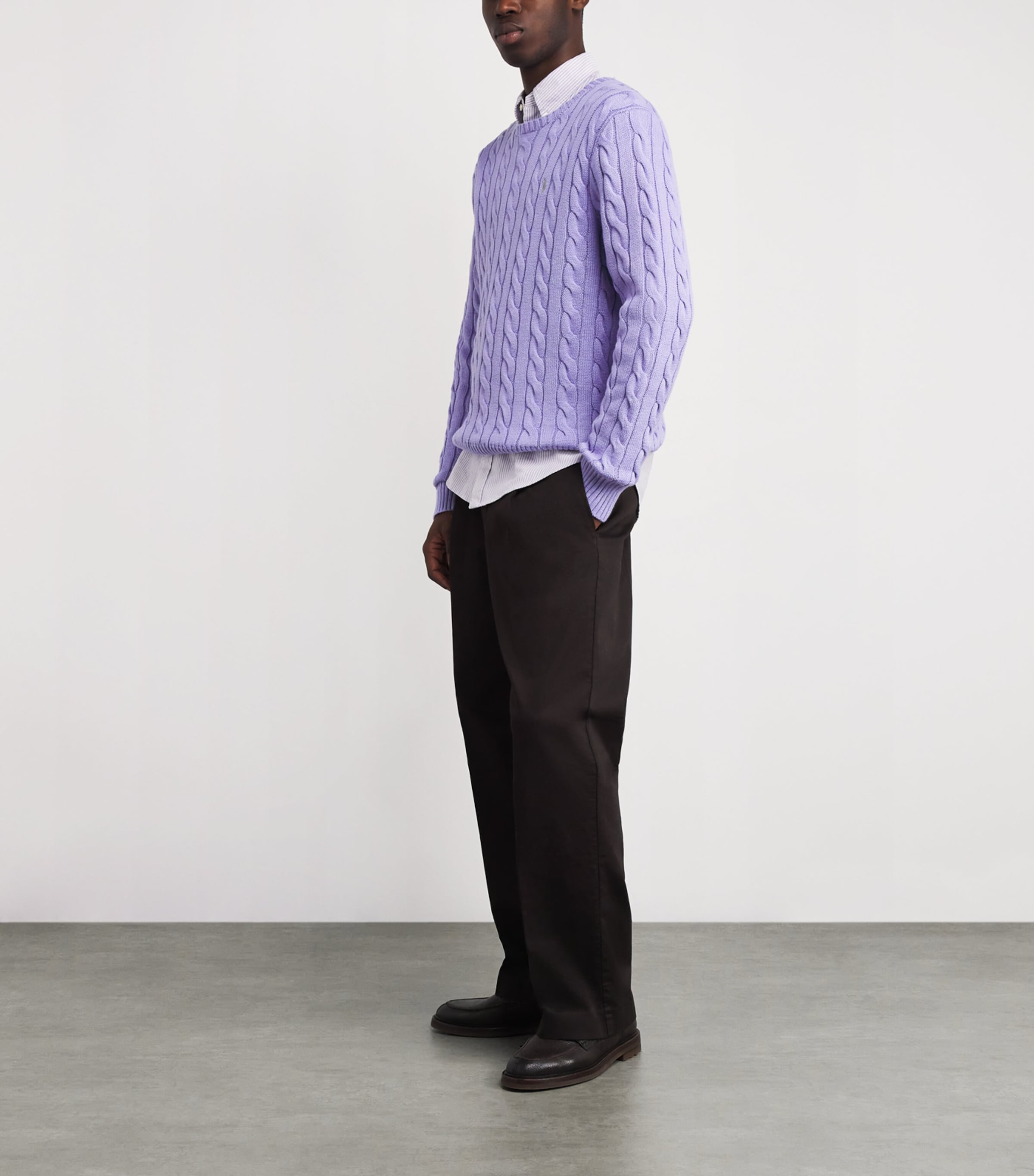 Cotton Cable-Knit Sweater SKY LAVENDAR Image 2