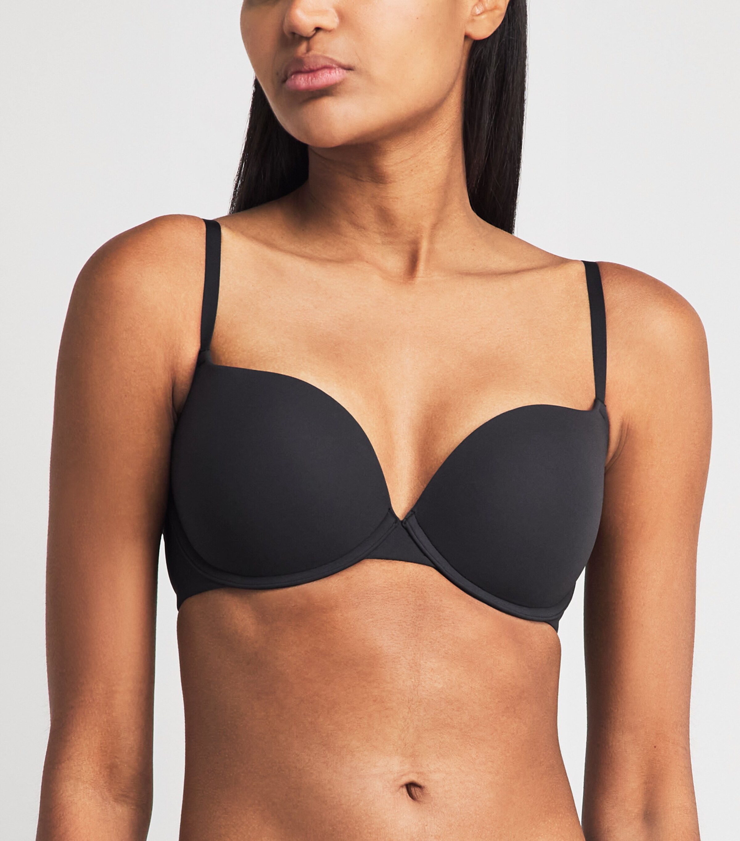 Skims Womens Fits Everybody Push-Up Demi Bra Onyx Image 2