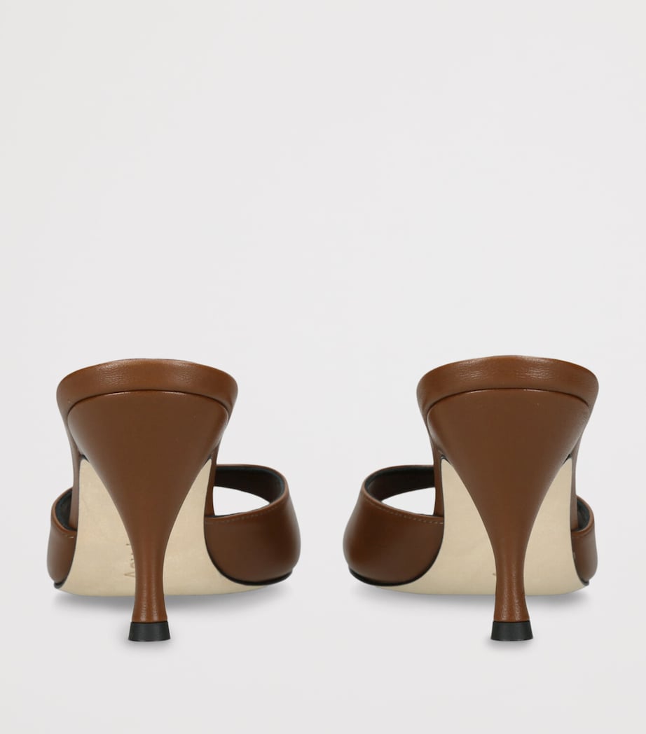 aeyde Leather Samia Heeled Mules 75 Mid Brown Image 2