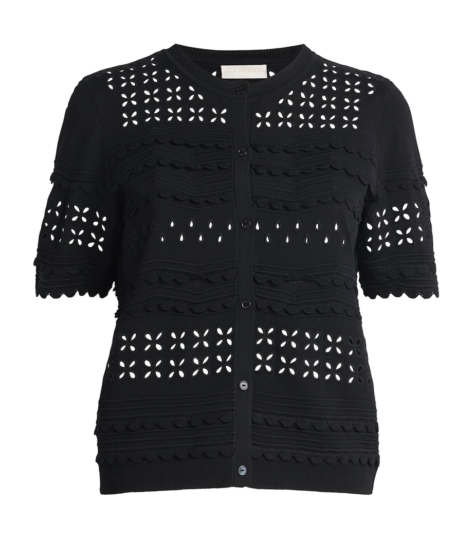 Ulla Johnson Womens Embroidered Abriana Cardigan Noir Image 1